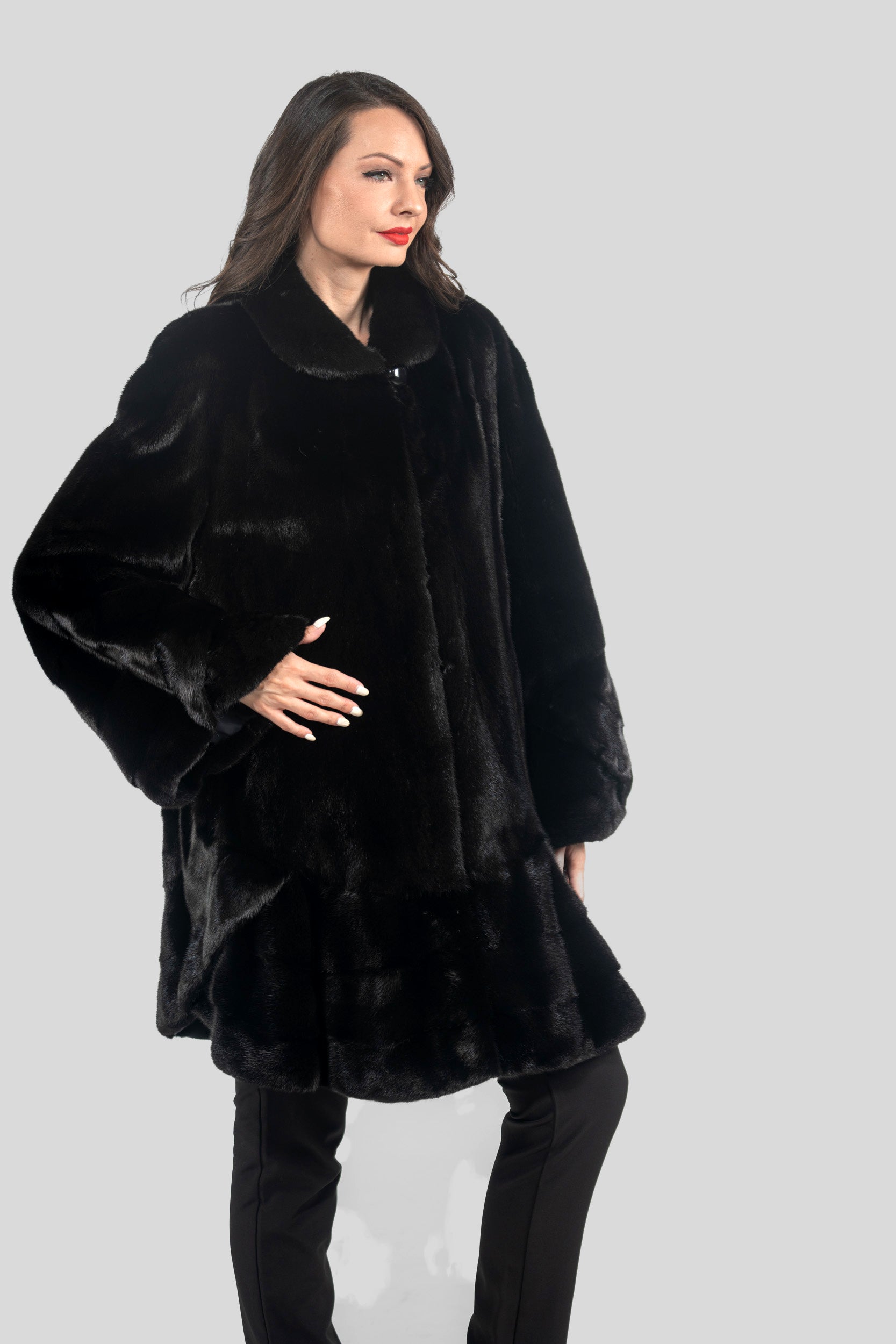 Black Mink Half Coat L/O2550