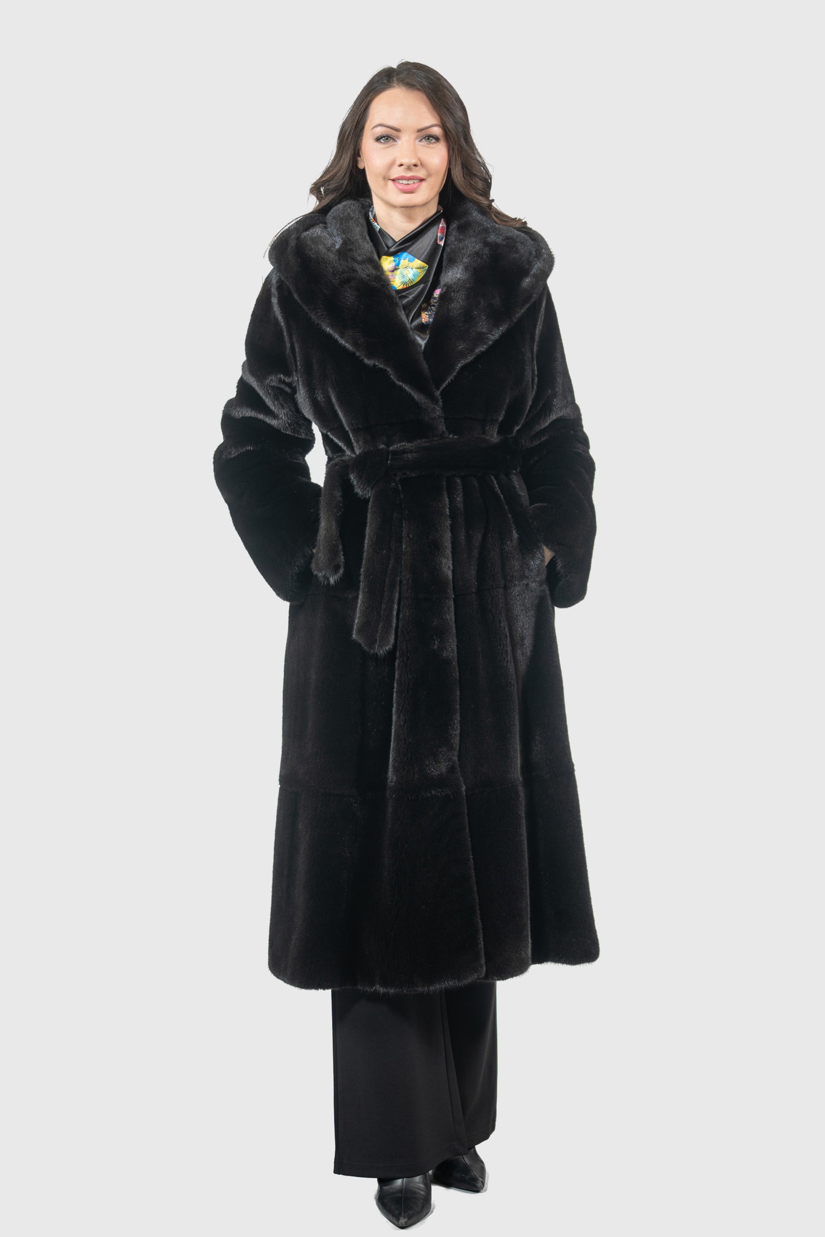 Blackgalama Mink Coat With Attached Hood S/S13C978H