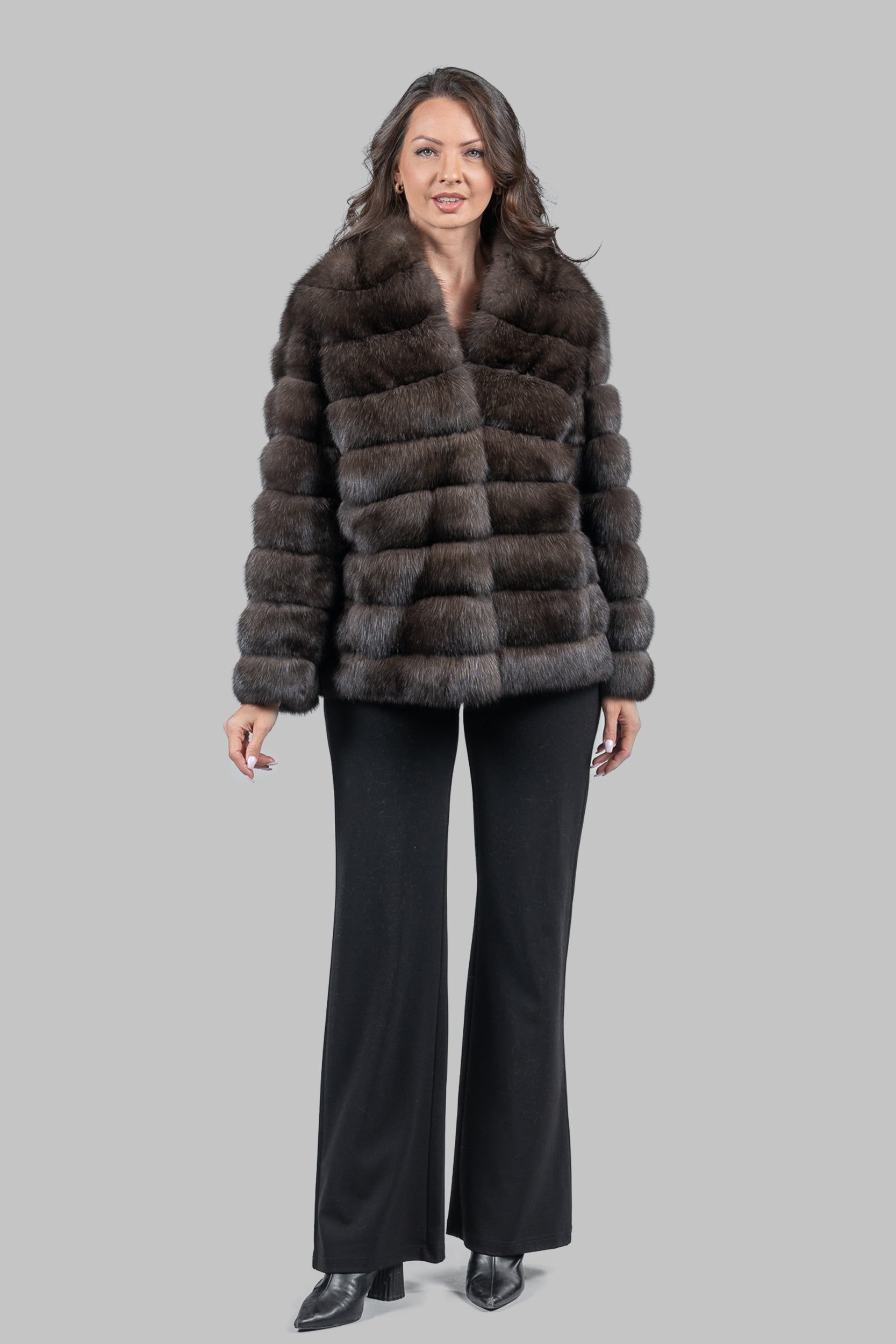 Dark Sable with Smoking Collar Jacket P/K13C528G8003