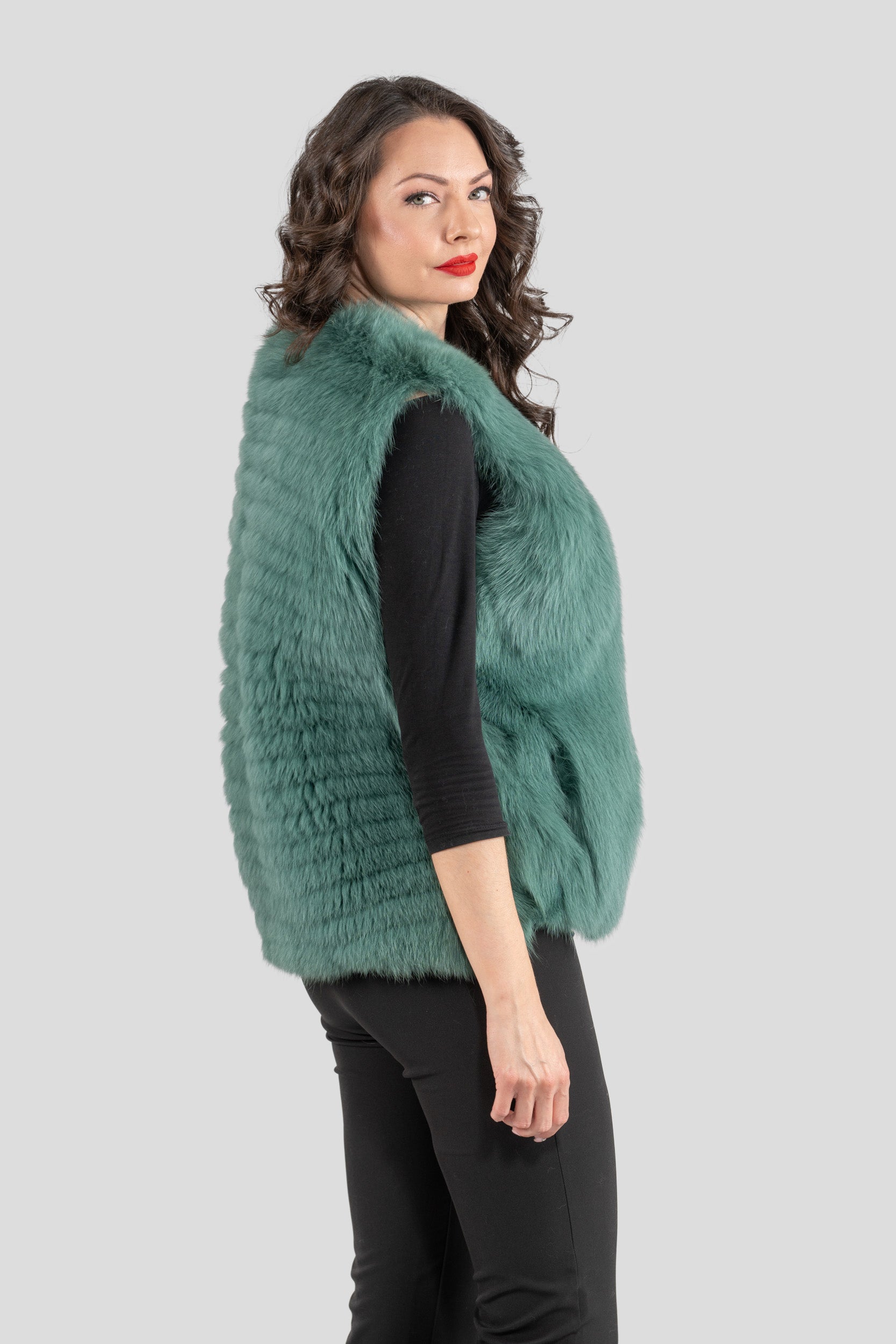 Green Fox Fur Vest ML170