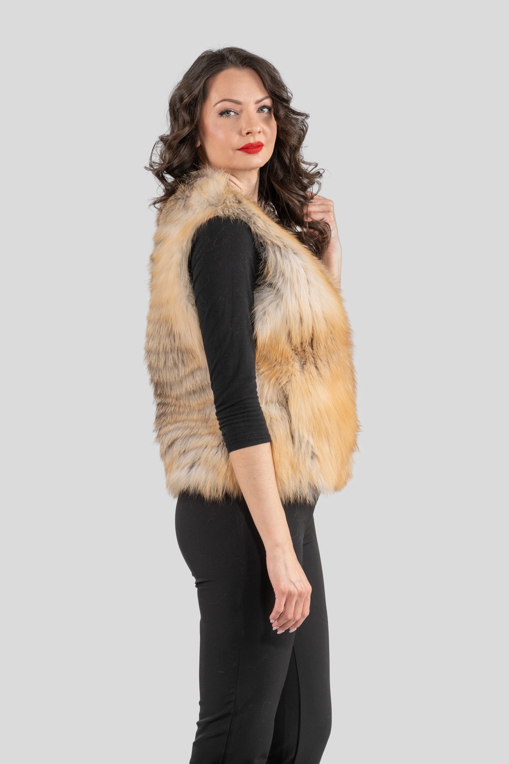 Green Fox Fur Vest ML170
