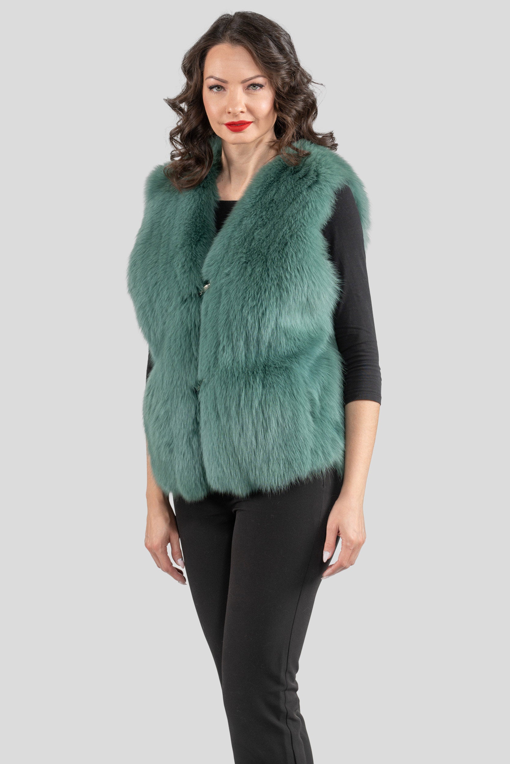 Green Fox Fur Vest ML170