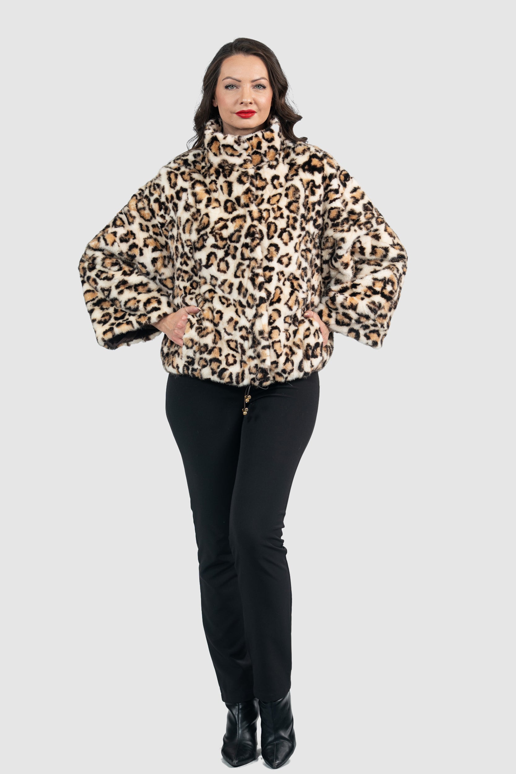 Leopard Mink Pieced Jacket 13C138