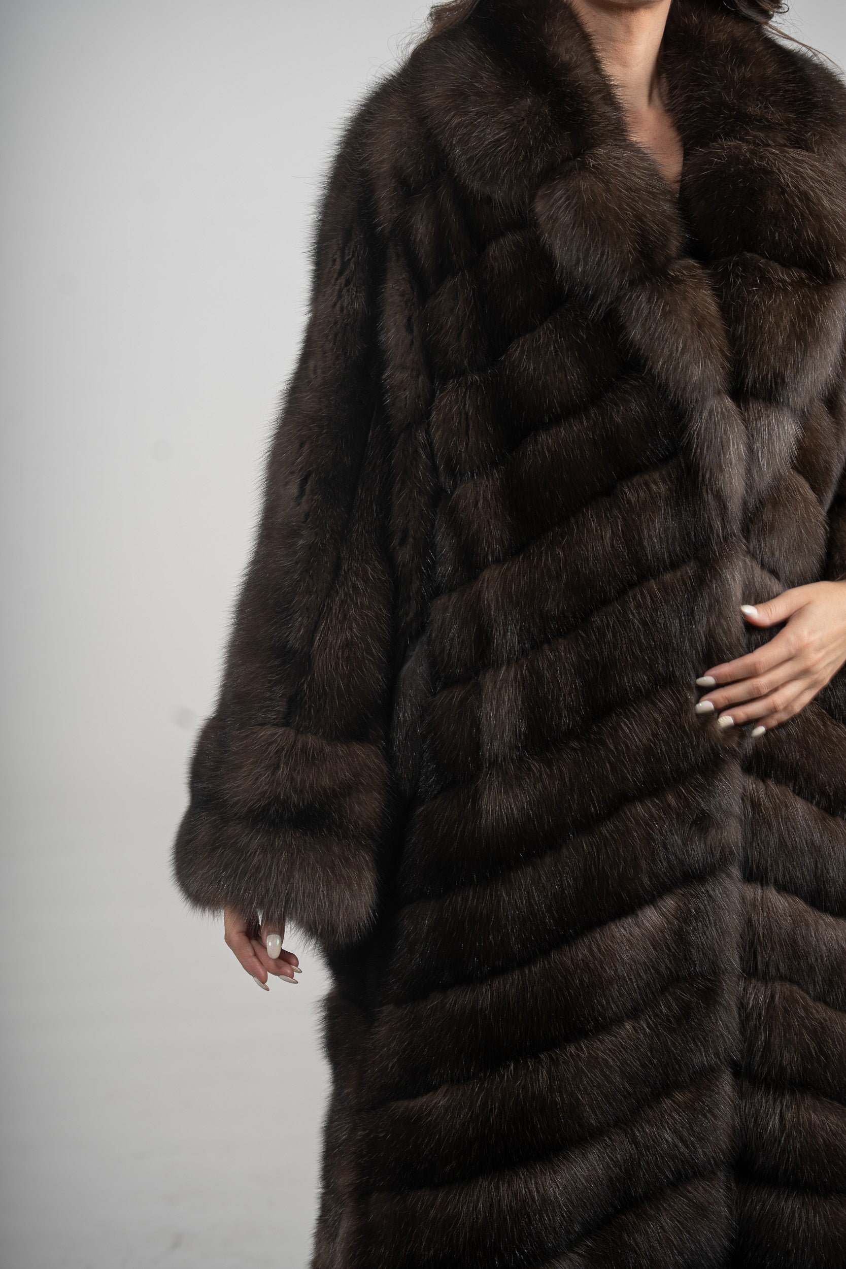 Dark Russian Sable Coat with Let Out Sleeves A/KI1793