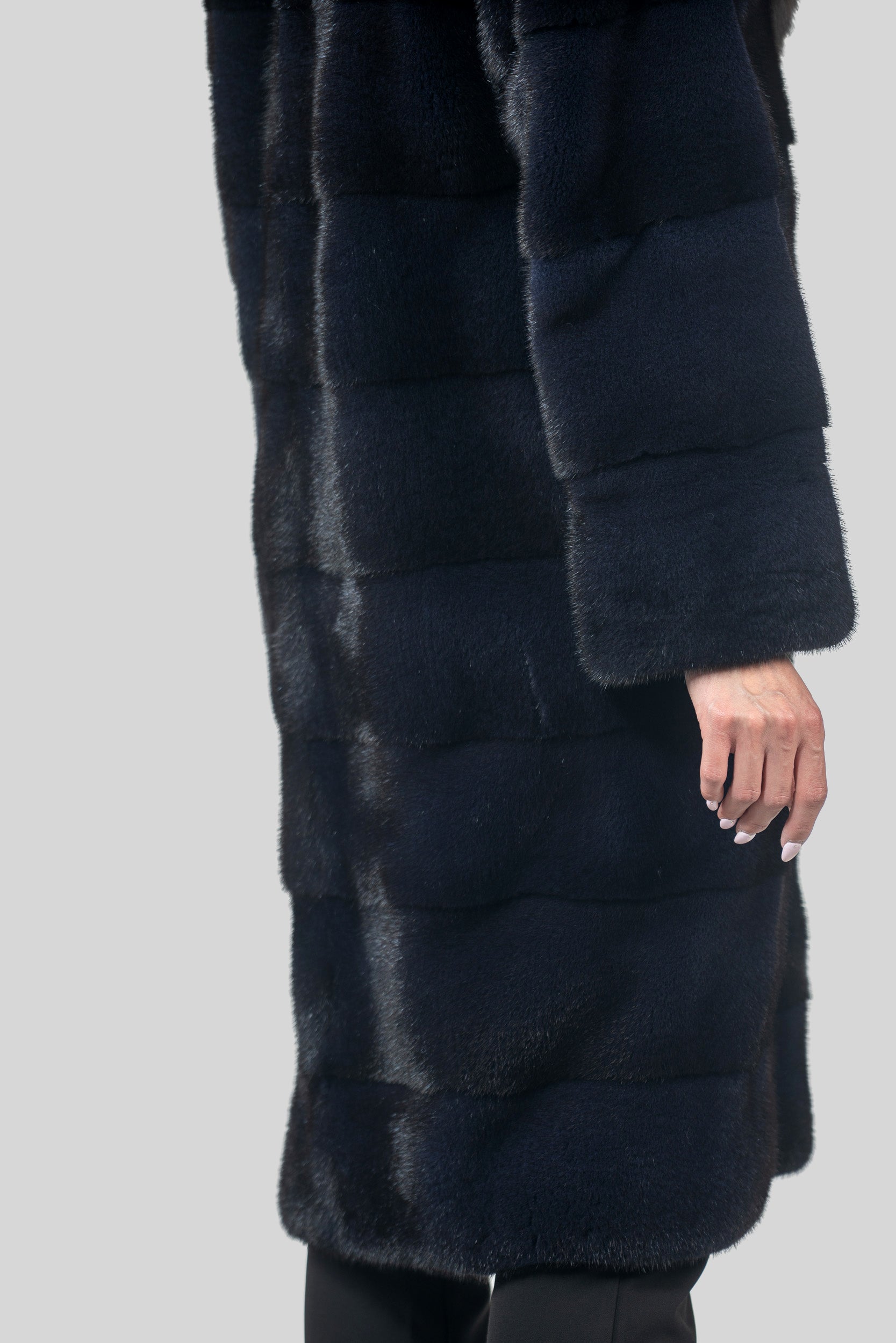 Purple Mink Half Coat with Russian Sable Notch Collar P/K13c530s20