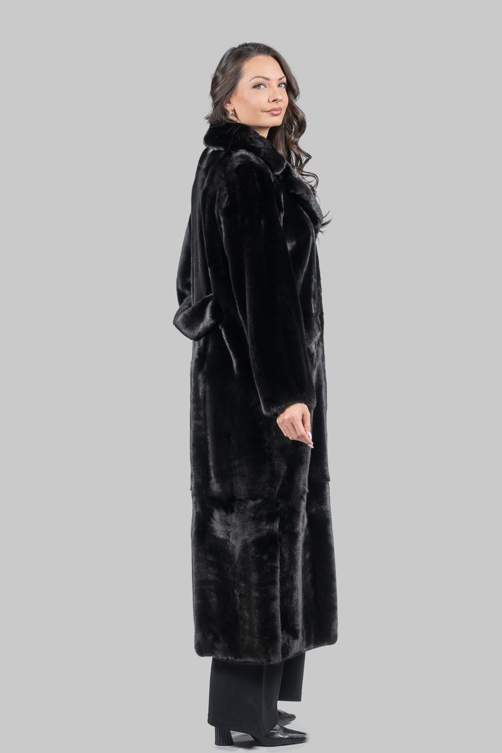 Blackglama Mink Coat with Notch Collar S/S13C530G034