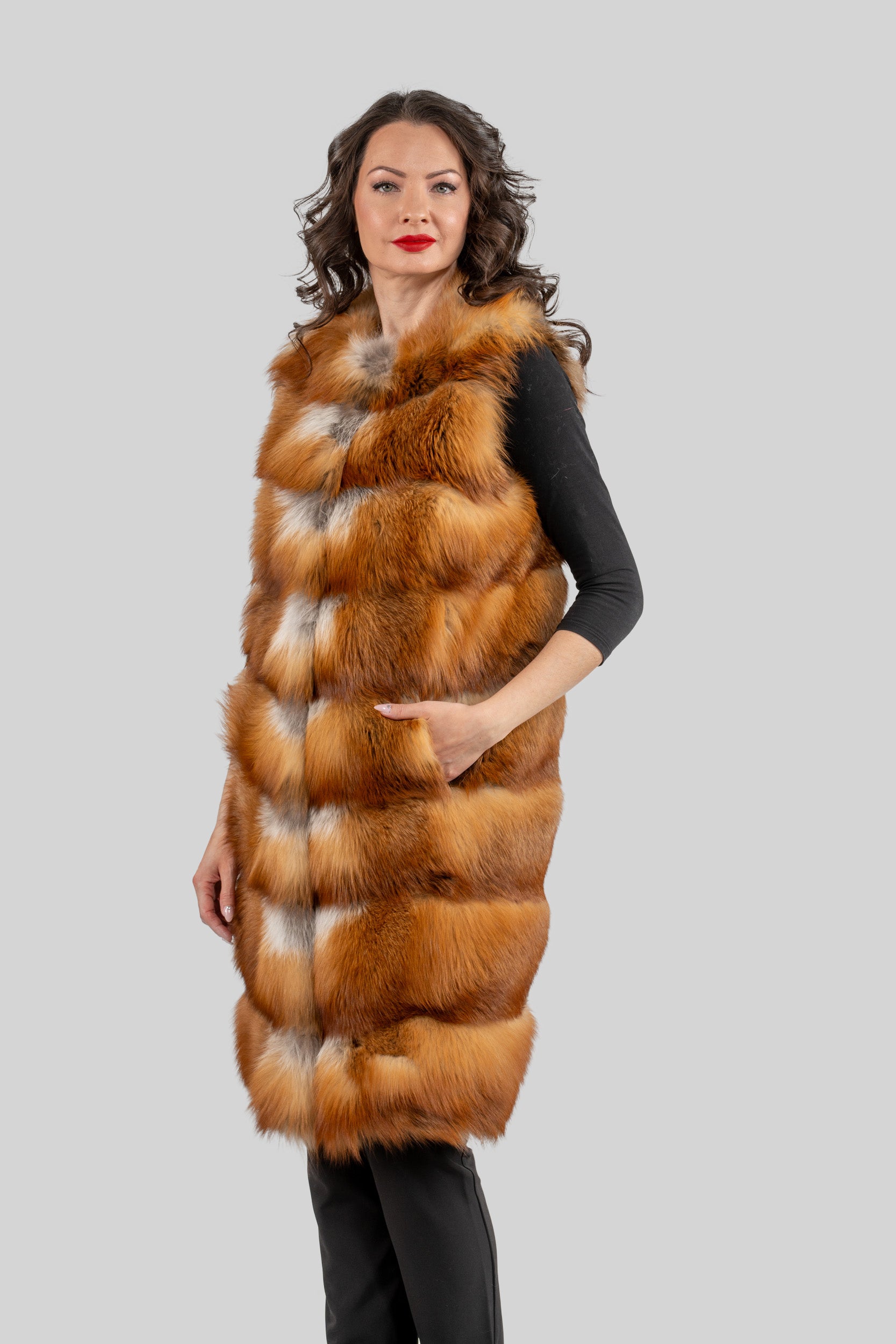 Natural Fox Fur Vest R/K13C520