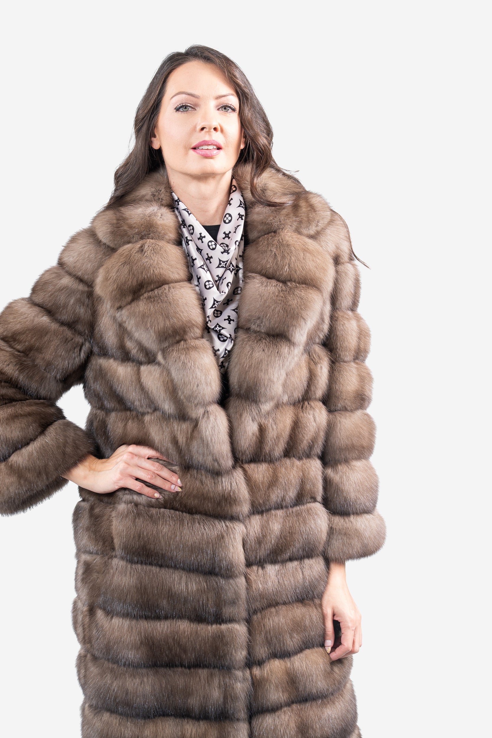 Platino Russian Sable Coat with Shawl Collar P/K13C530gC17