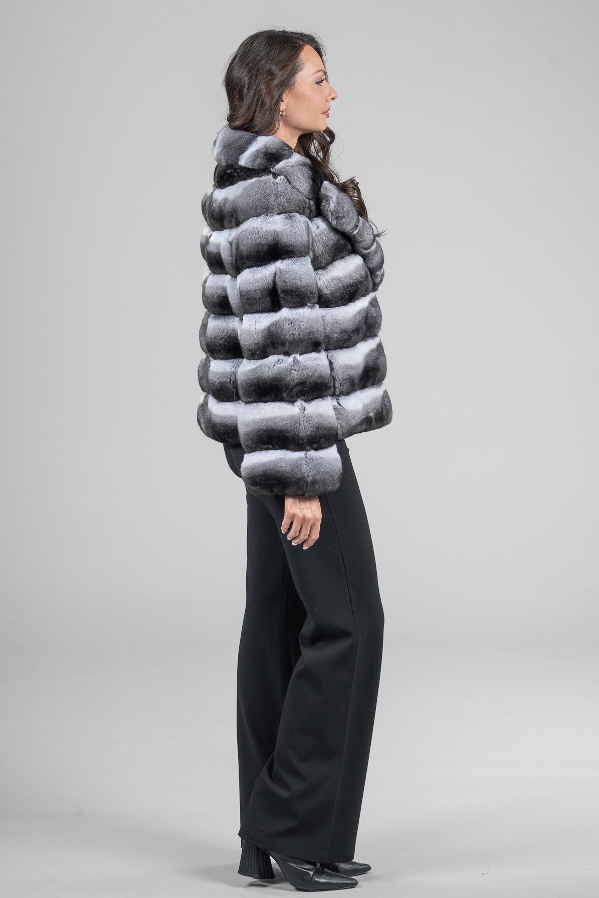 Chinchilla Jacket with Notch Collar P/K13C528S20