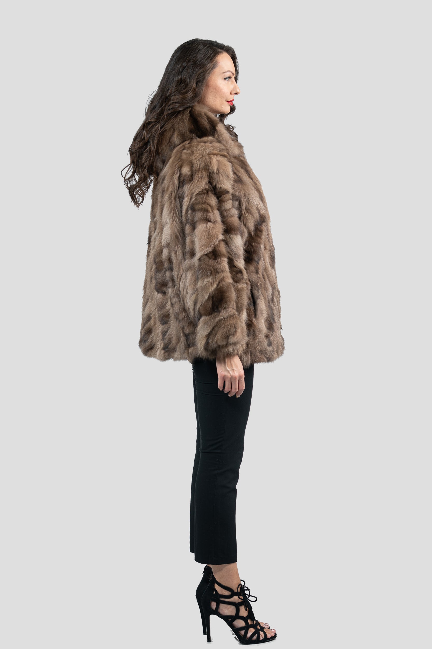 Russian Sable Pieced Hooded Jacket A/KR5-RS