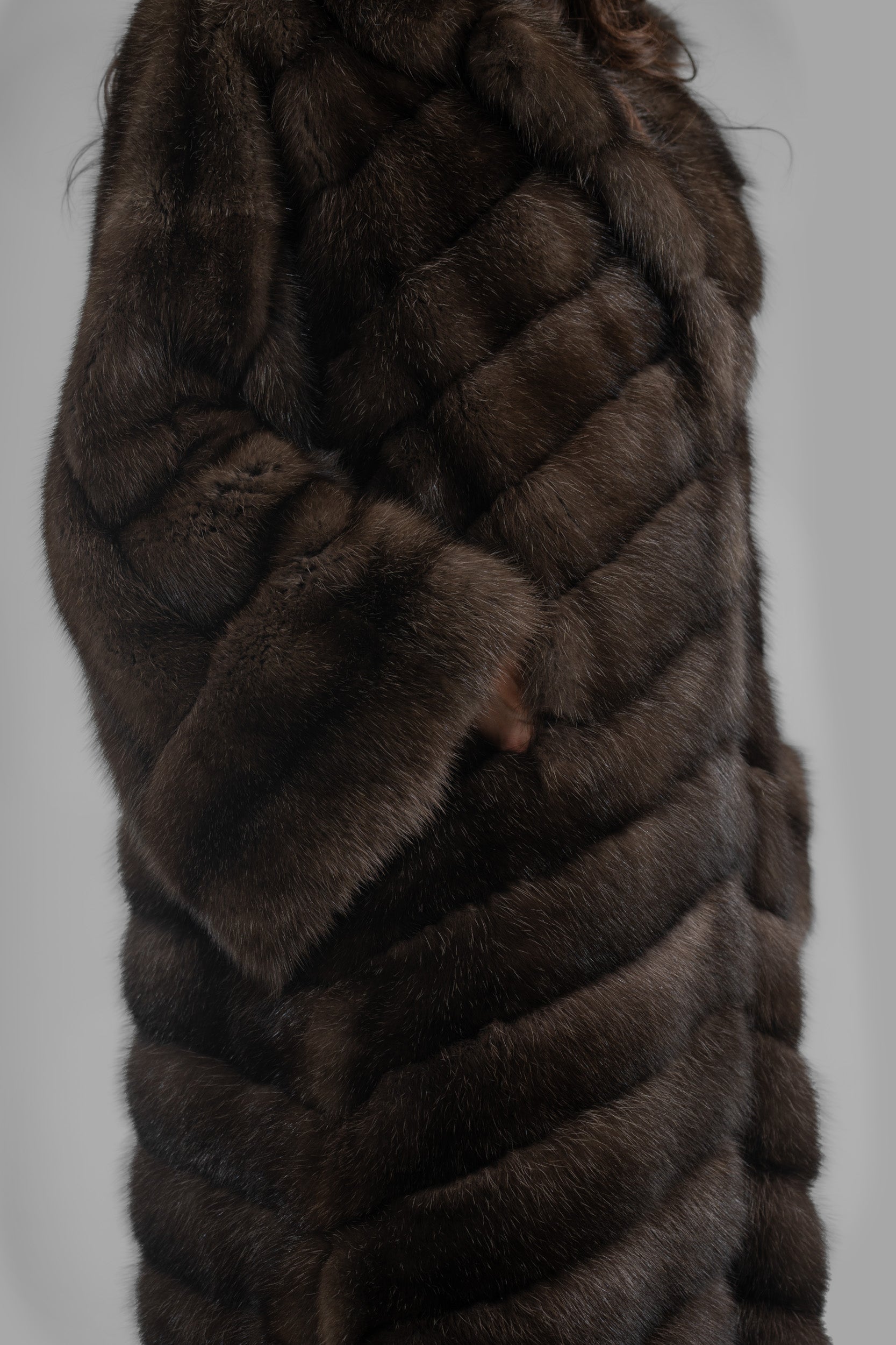 Dark Russian Sable Coat with Let Out Sleeves A/KI1793
