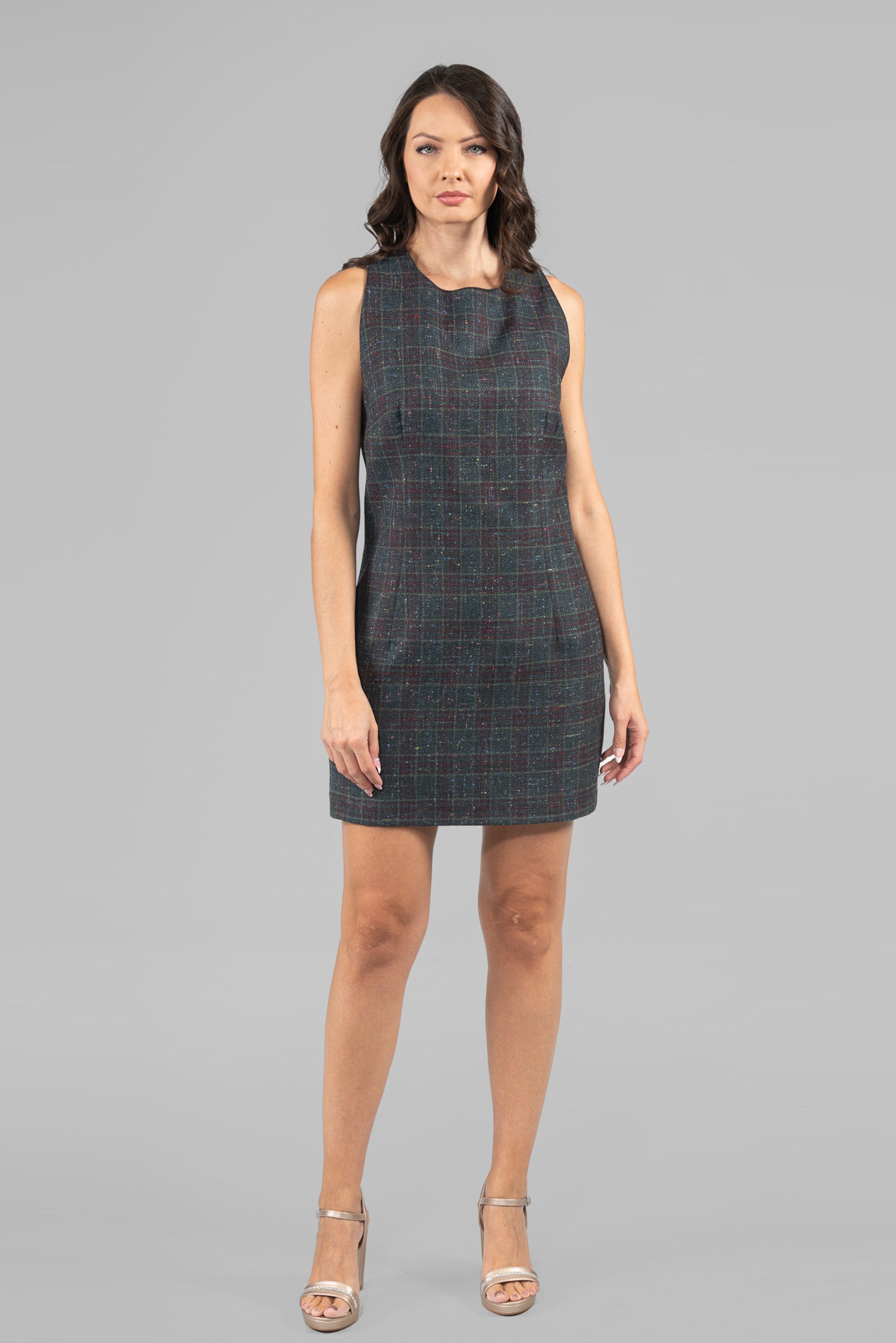 Sleeveless Forest Green Cashmere Dress 112