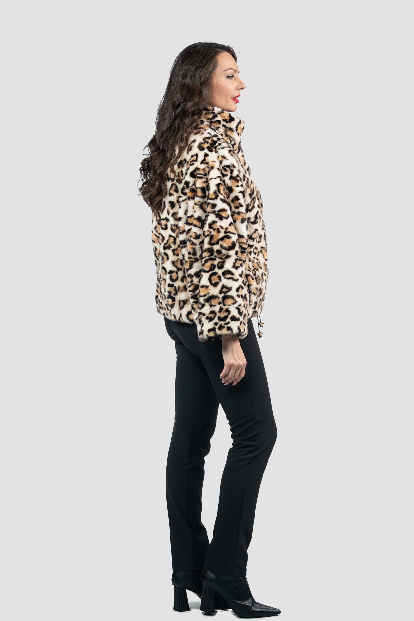 Leopard Mink Pieced Jacket 13C138