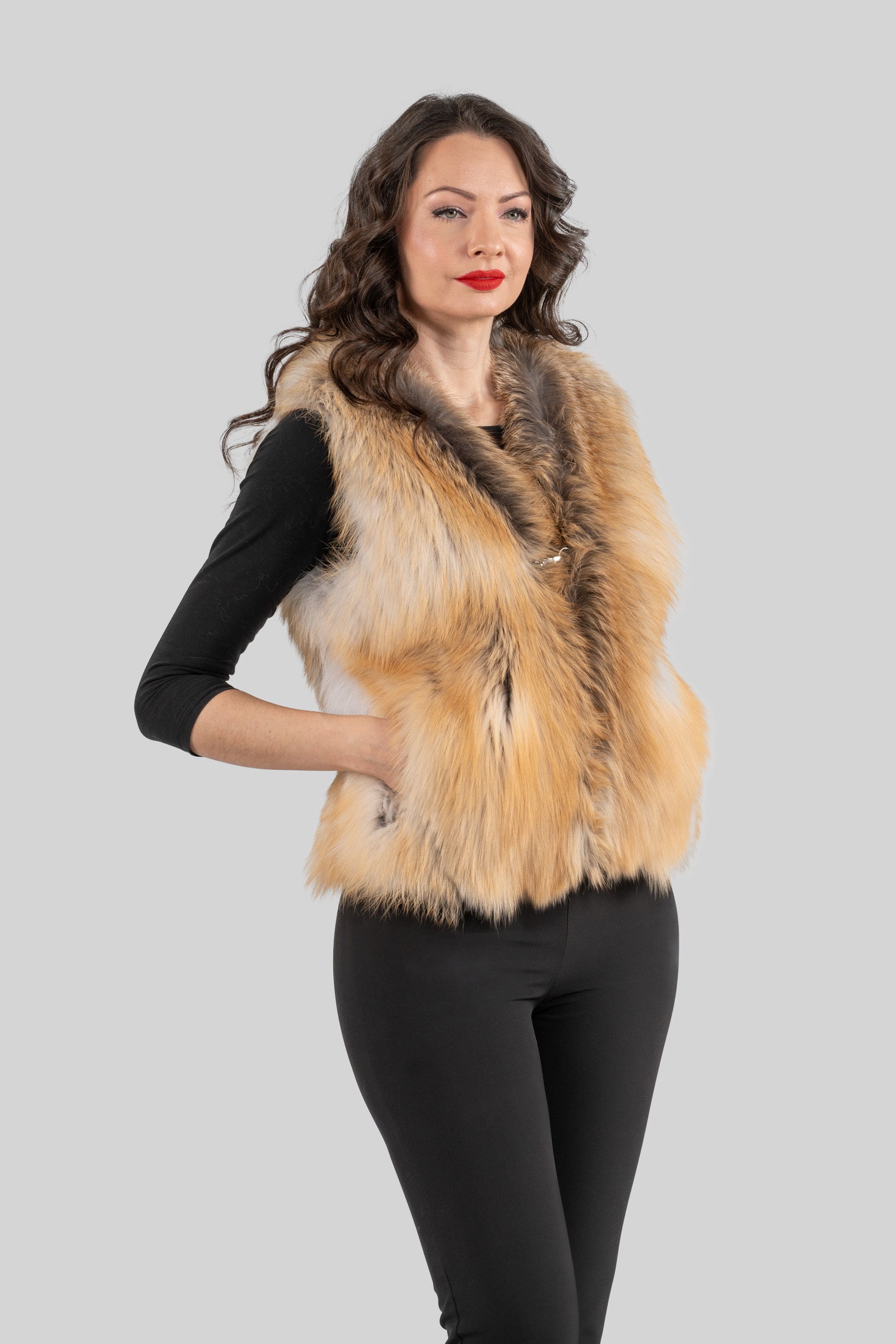 Green Fox Fur Vest ML170
