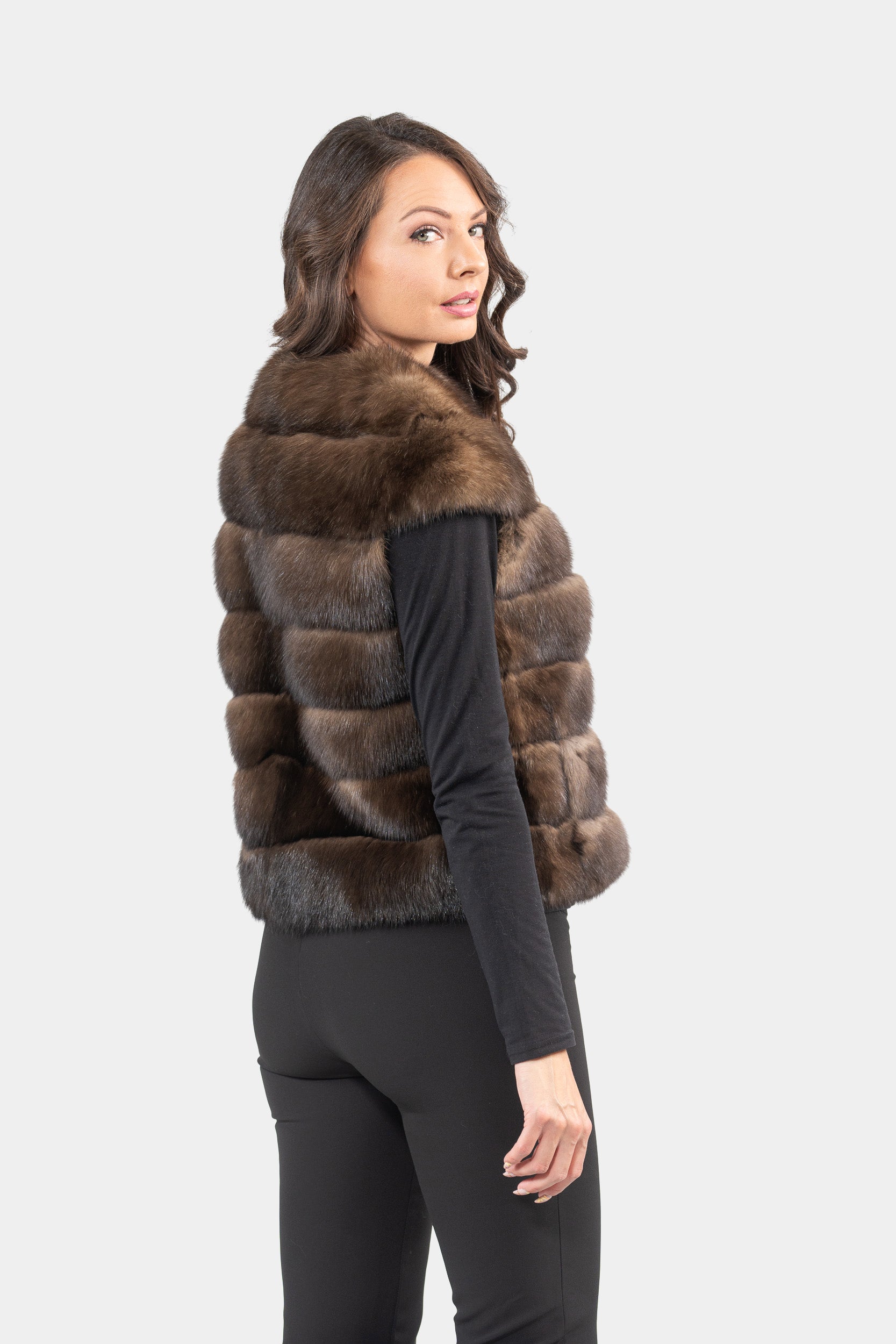 Dark Russian Sable Short Vest P/K13C529