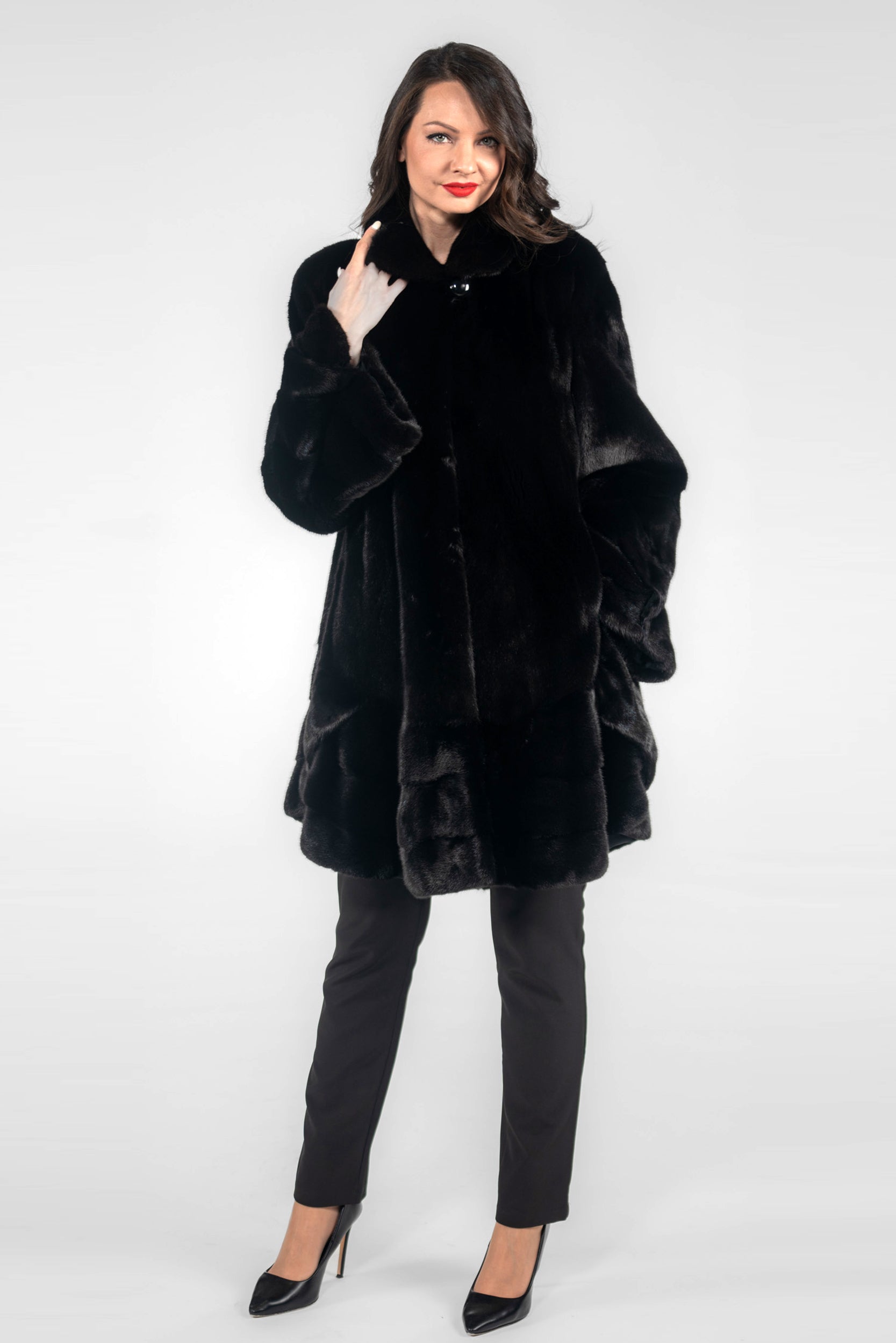 Black Mink Half Coat L/O2550
