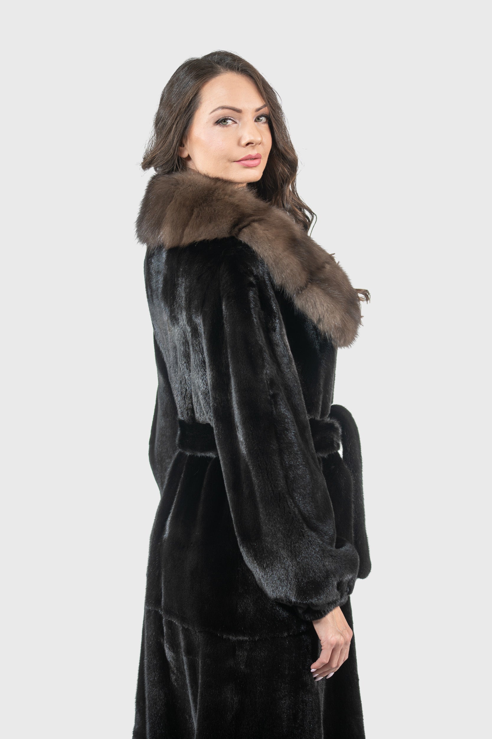 Blackglama Mink Coat with Russian Sable Collar S/S18MPOLINA