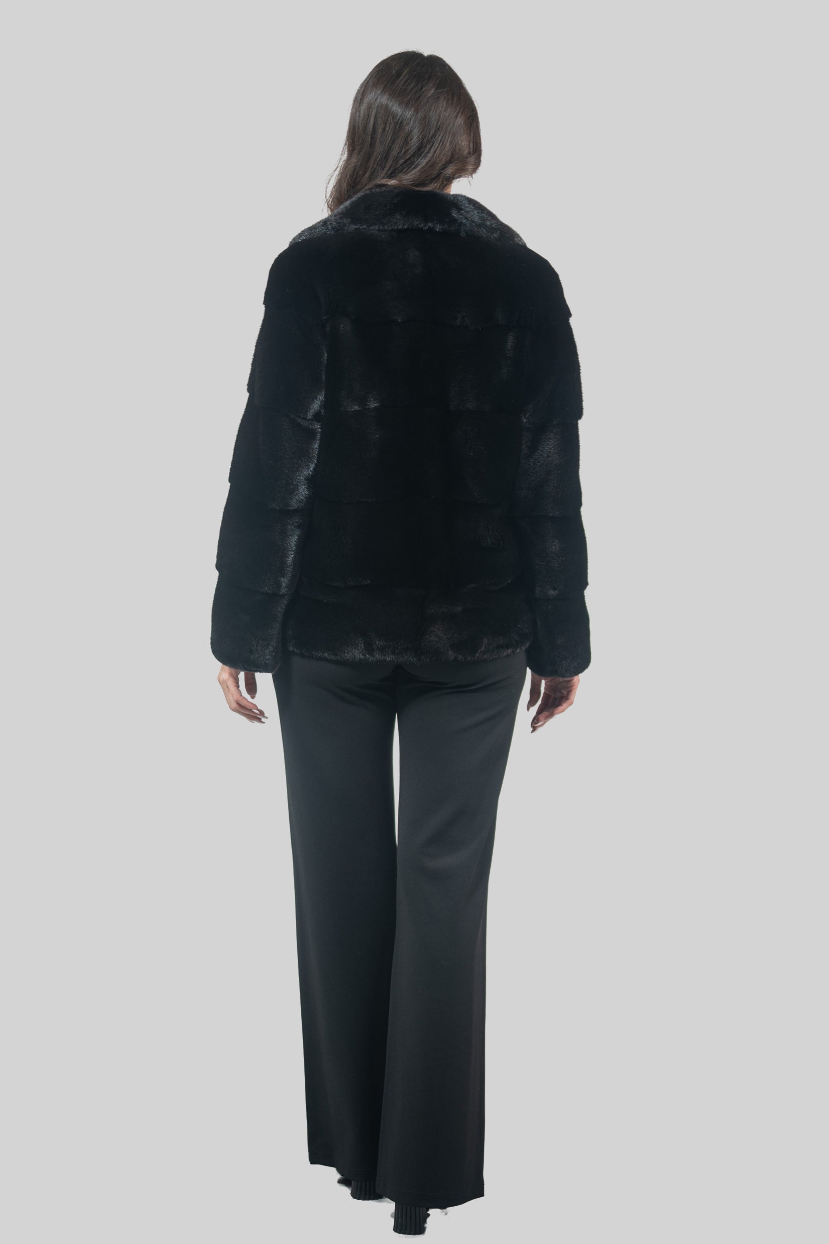 Blackglama Mink Jacket With Notch Collar P/K13C528S20