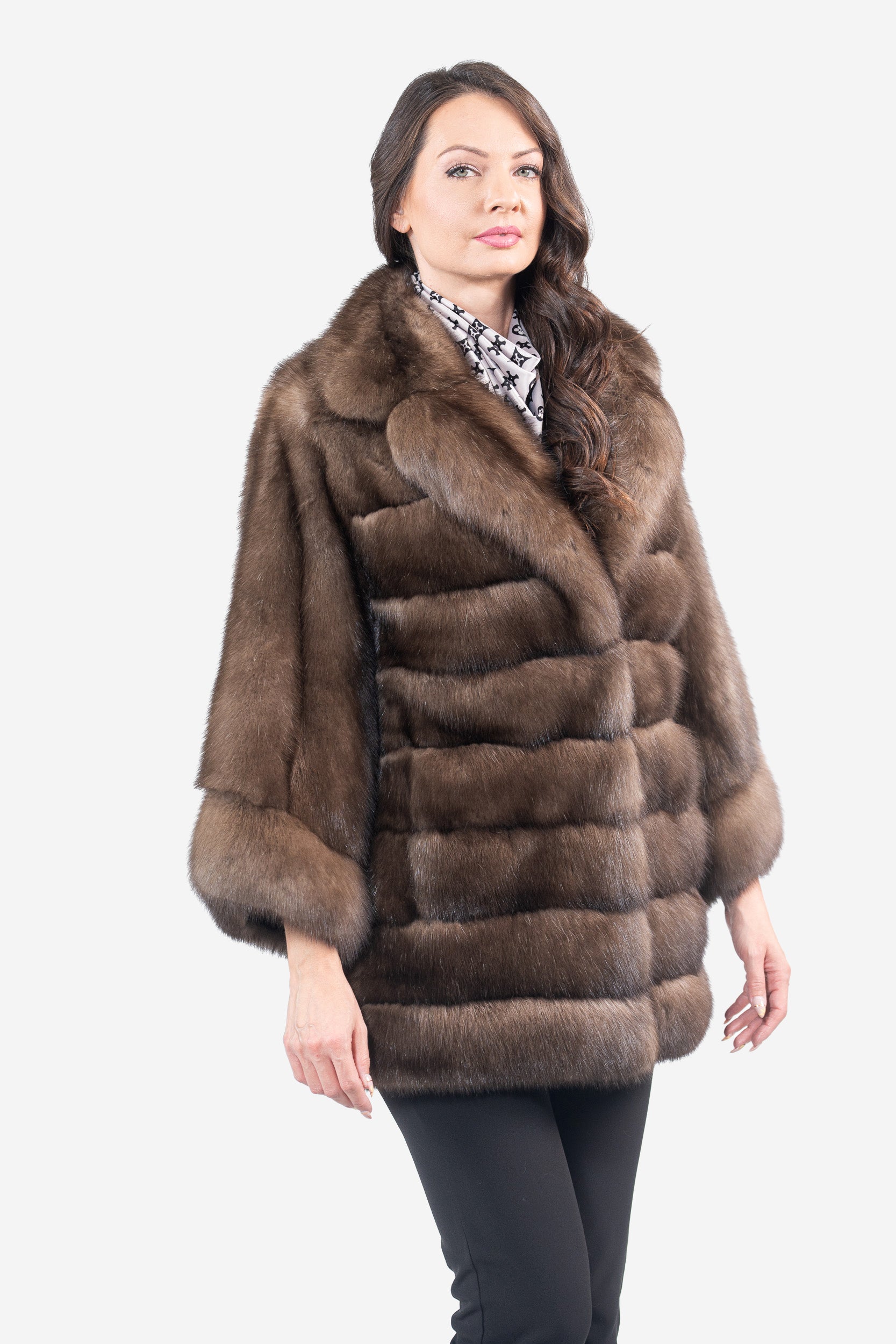 Platino Russian Sable Half Coat with Notch Color and Let Out Sleeves P/K13c530s20V30