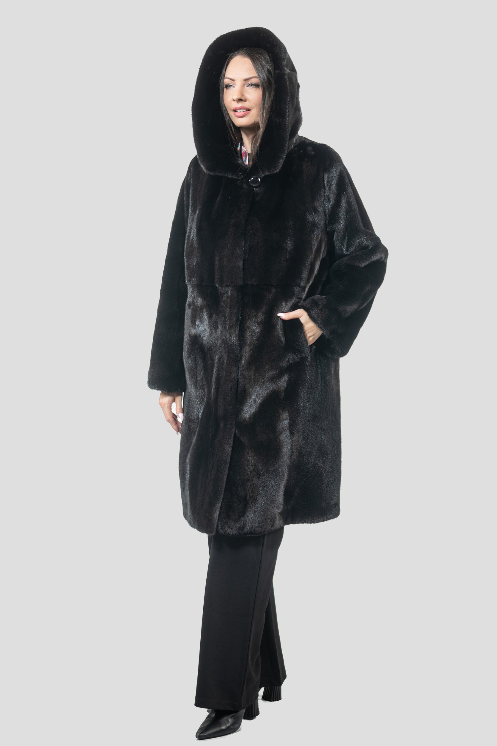 Blackgalama Mink Half Coat With Hood S/S13C551H