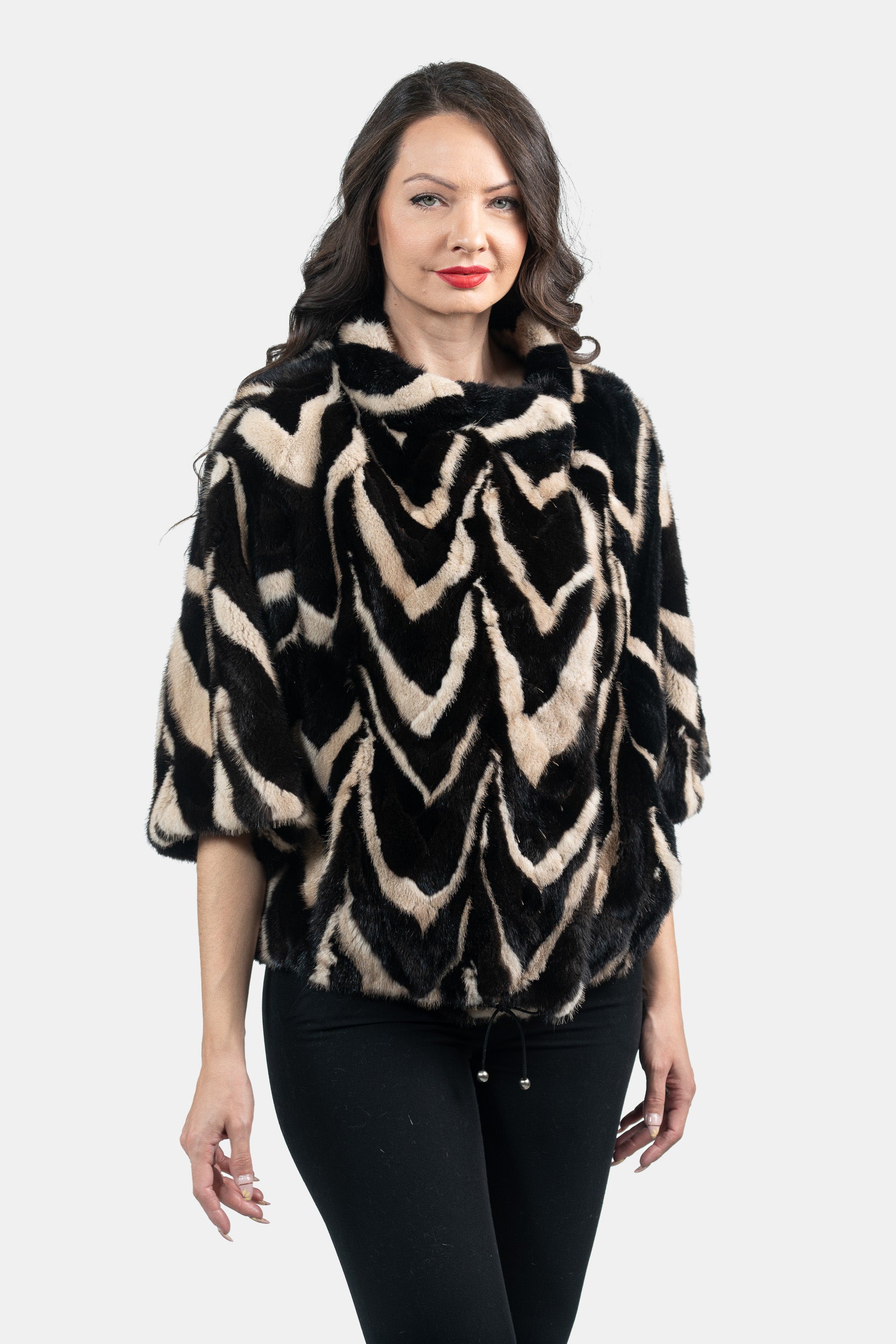 Multicolor Mink Pieced Jacket Color 13C139