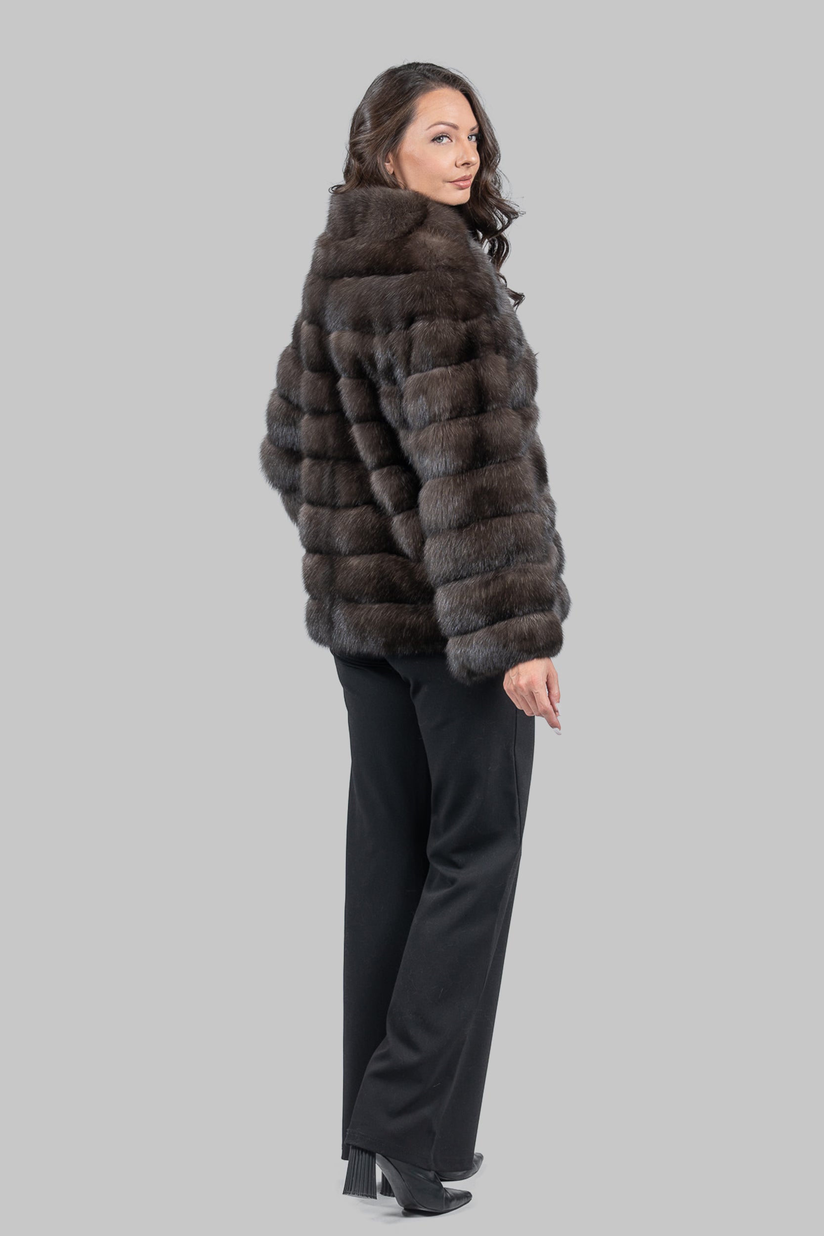 Dark Sable with Smoking Collar Jacket P/K13C528G8003