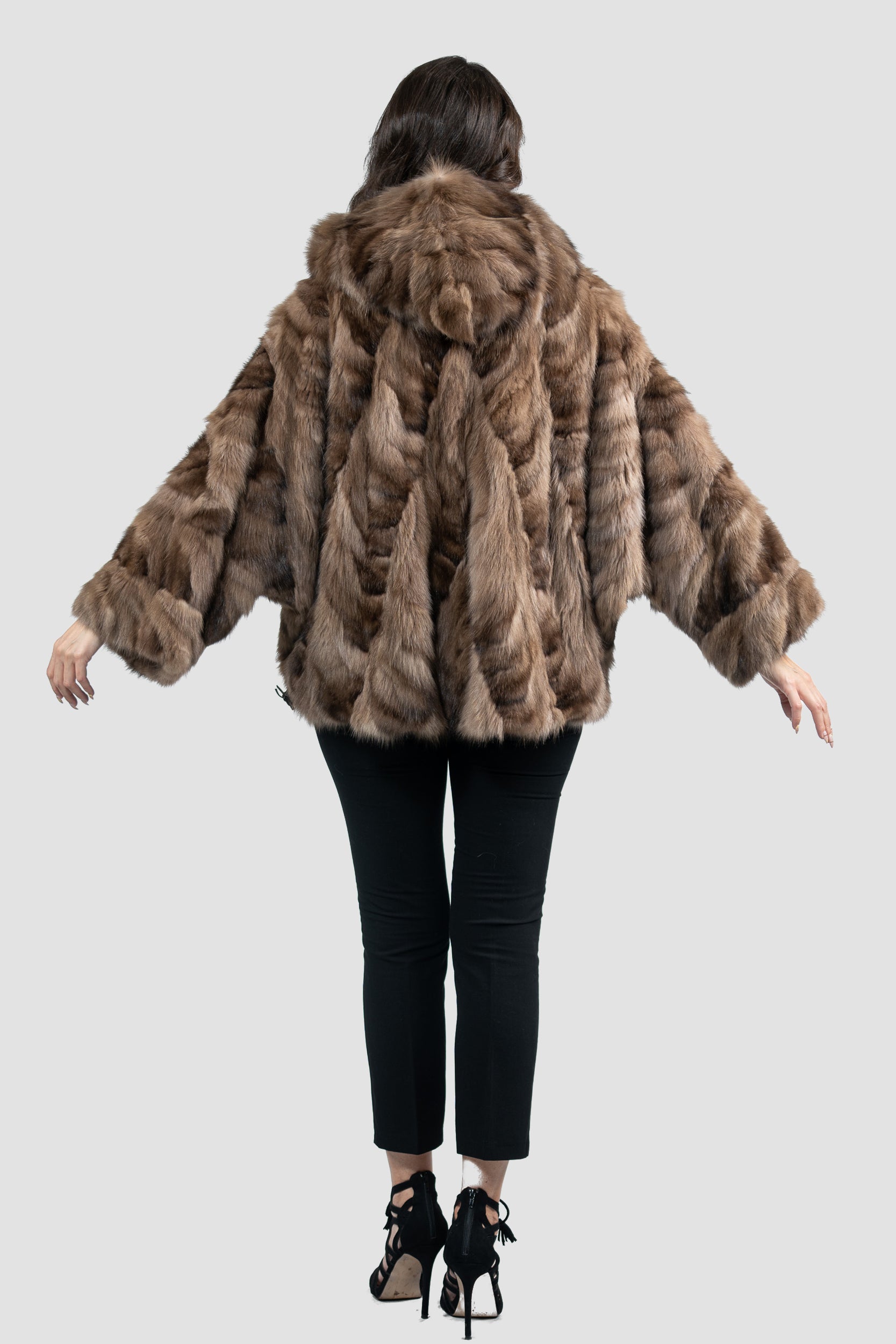 Russian Sable Pieced Hooded Jacket A/KR5-RS