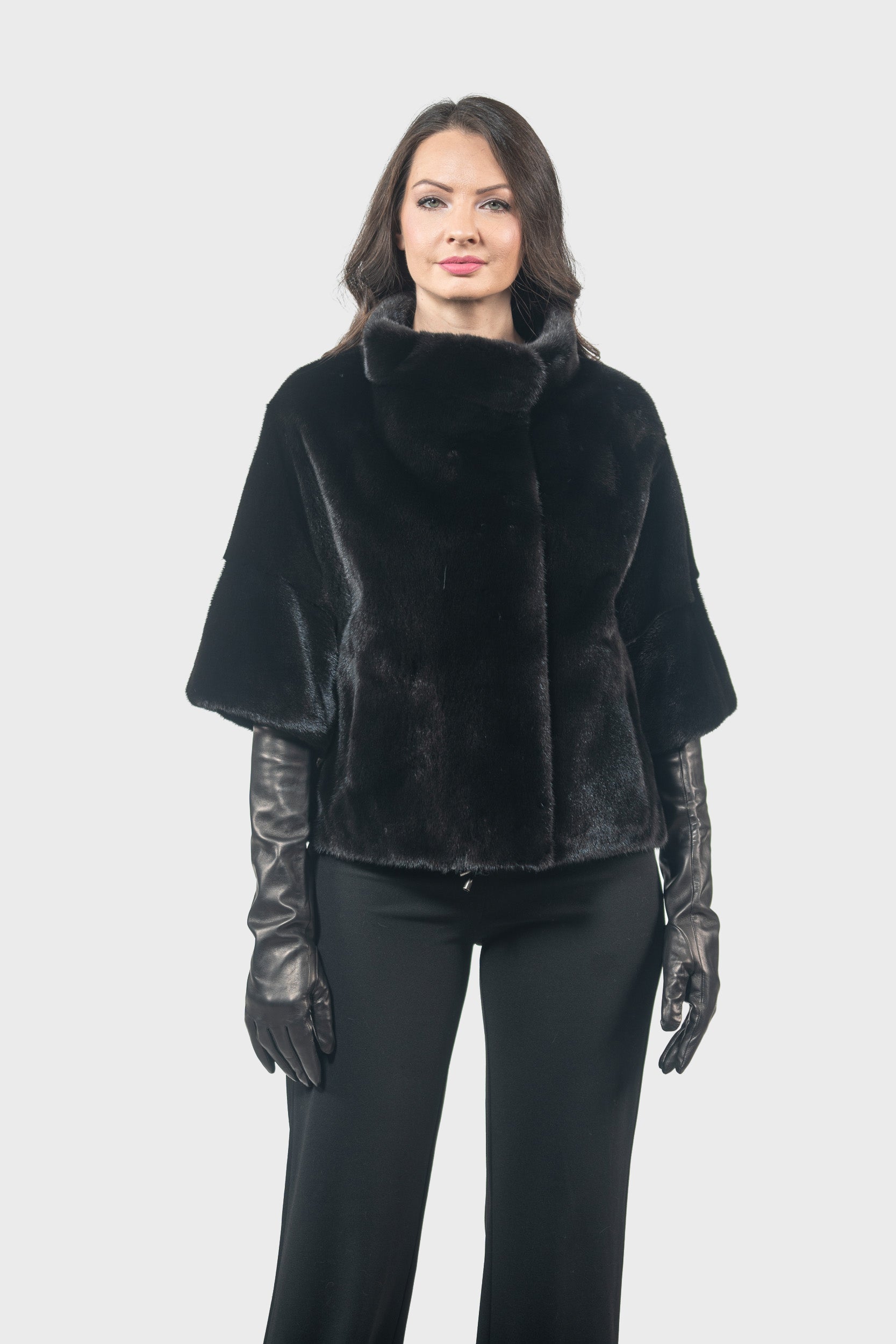 Blackglama Mink Jacket with Short Sleeves L/O13C139