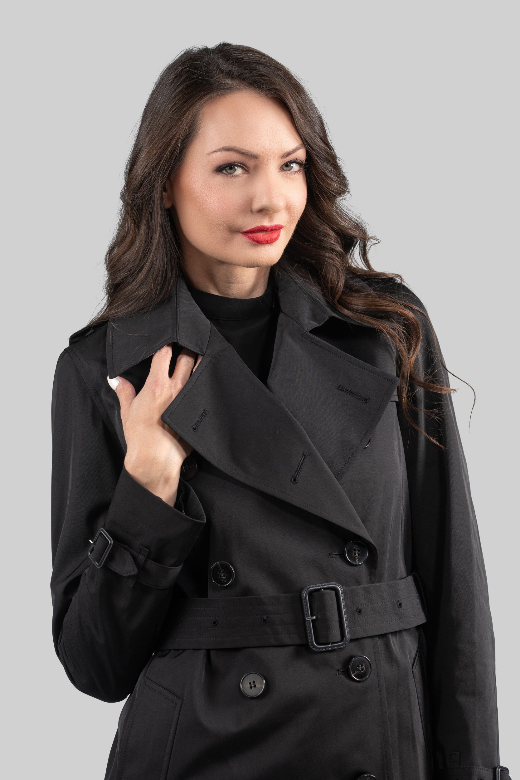 Black Trench Coat 23C093