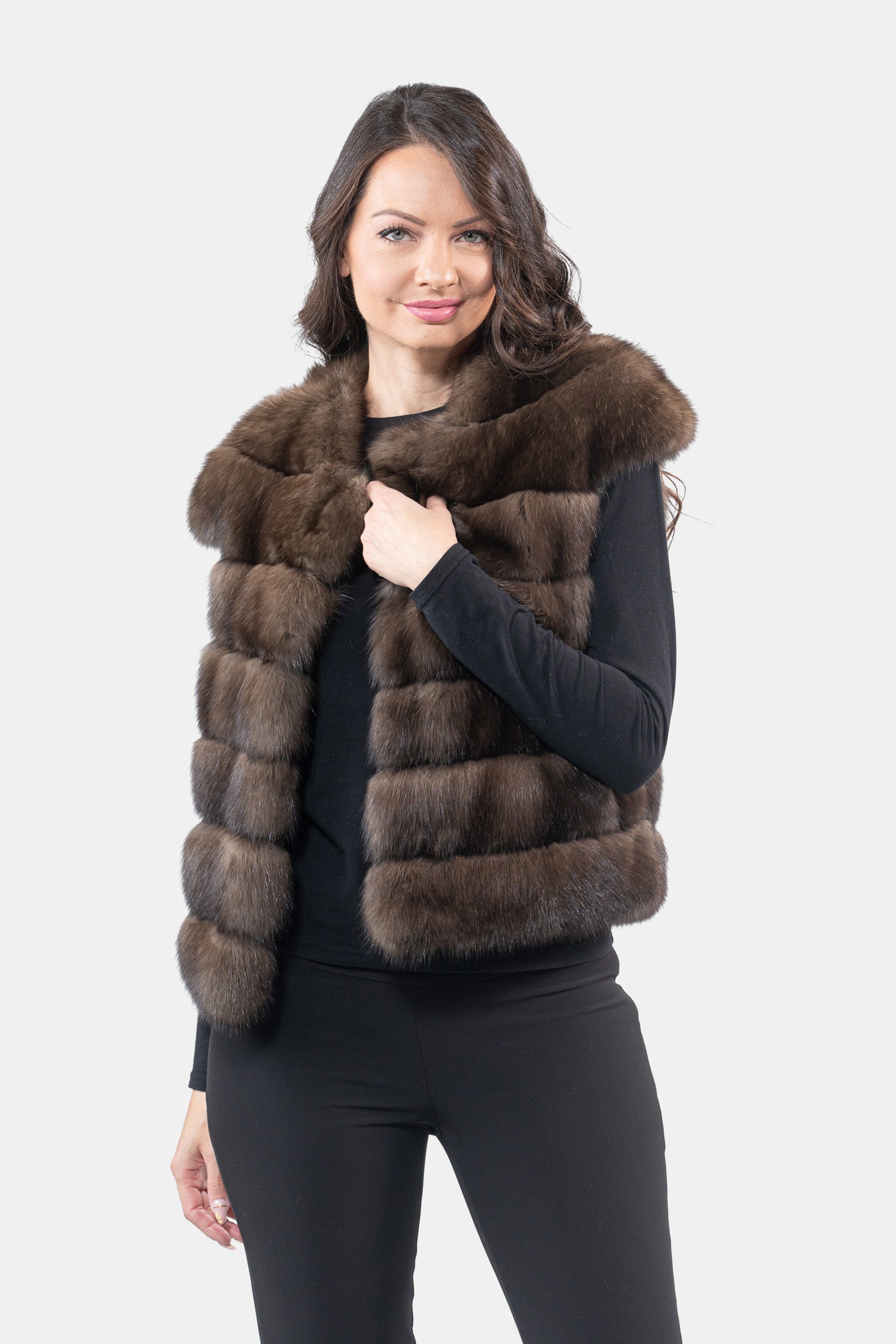 Dark Russian Sable Short Vest P/K13C529