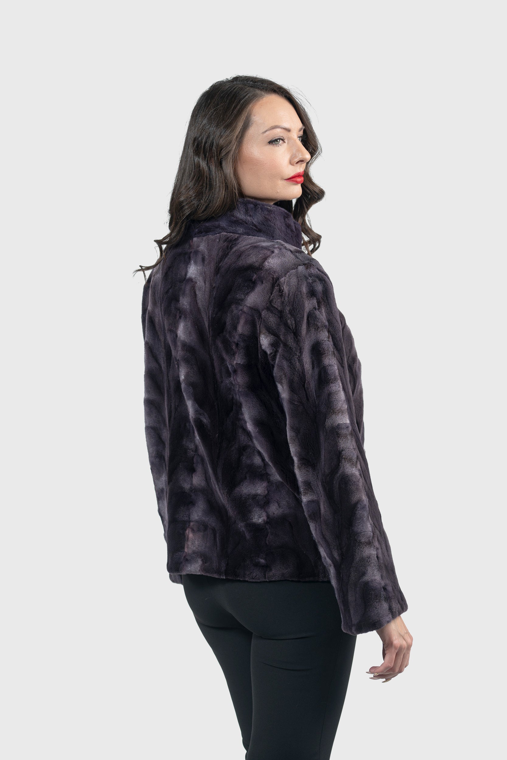Purple Mink Pieced Jacket 13C528