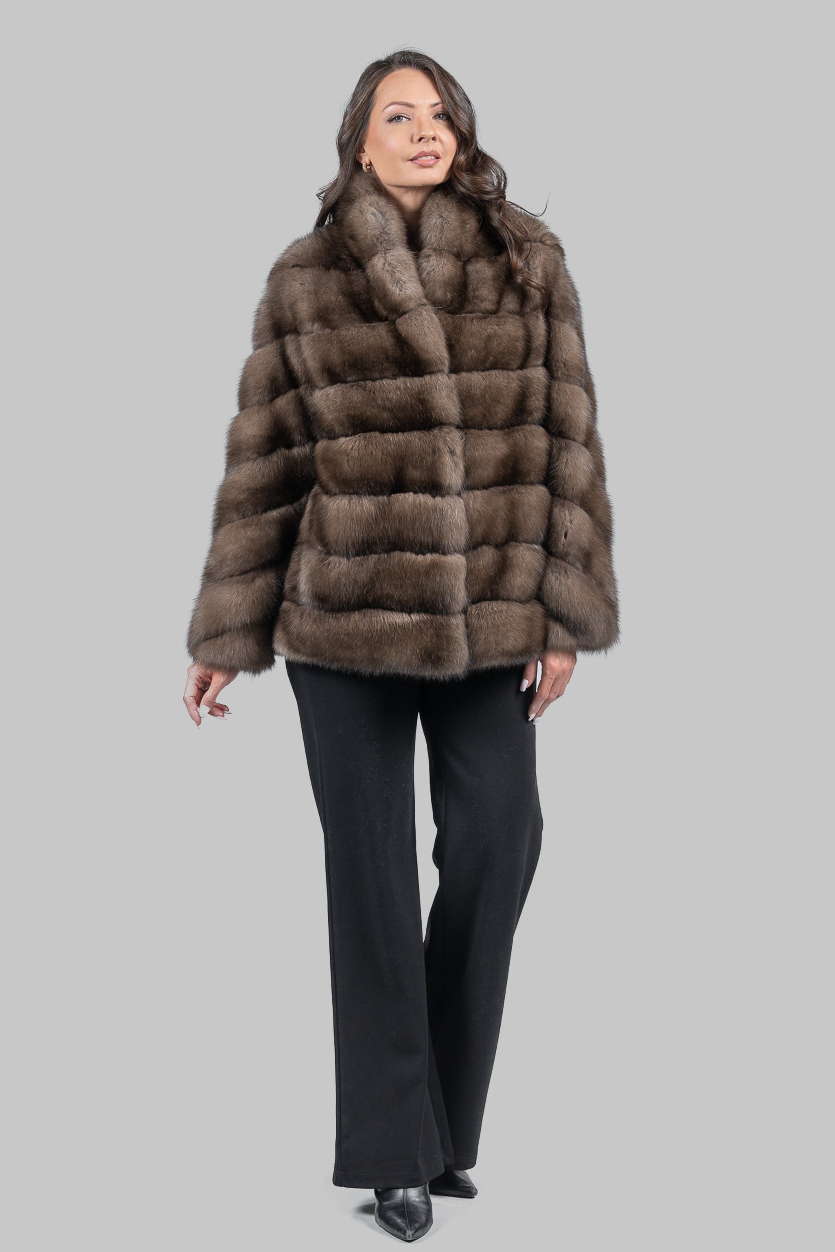 Platino Sable Jacket with Smoking Collar P/K13C528G8003