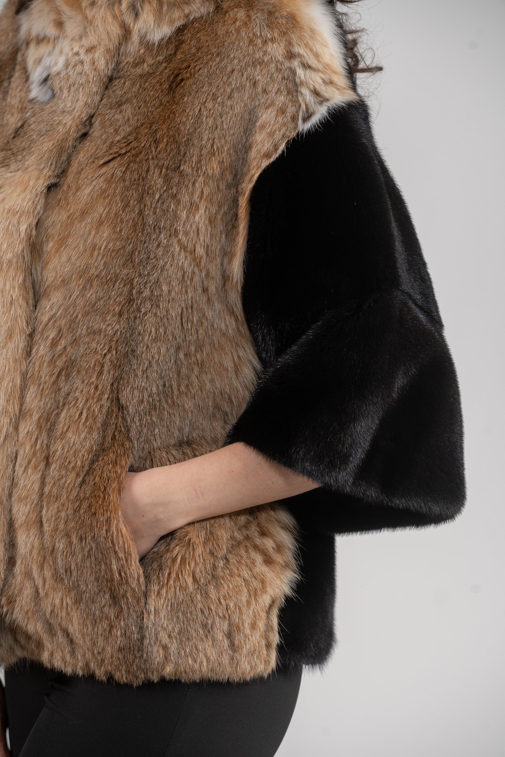 Bobcat Jacket with Mink Trim L/O13C139