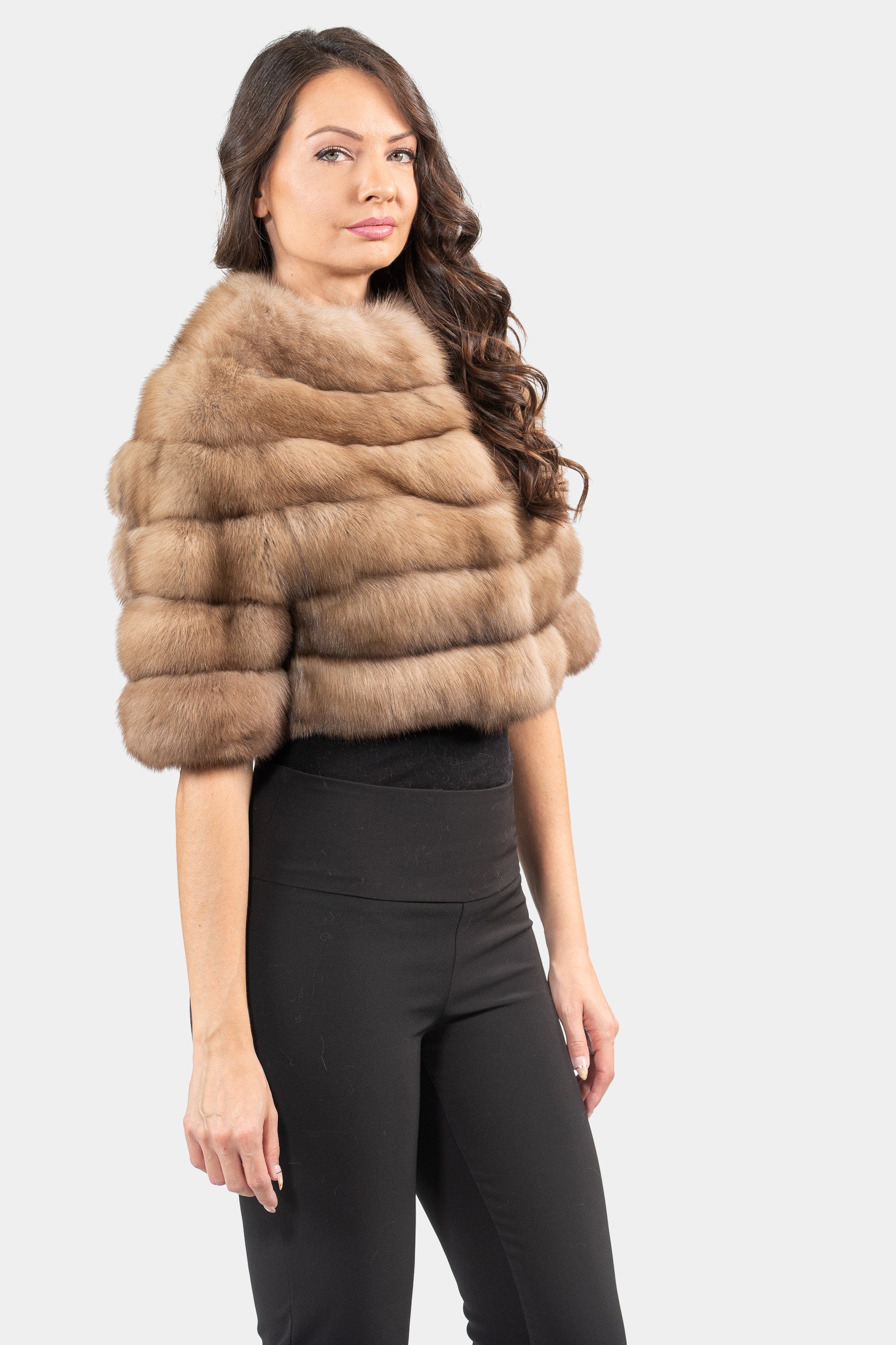 Graphite Russian Sable Short Jacket P/K16CM643