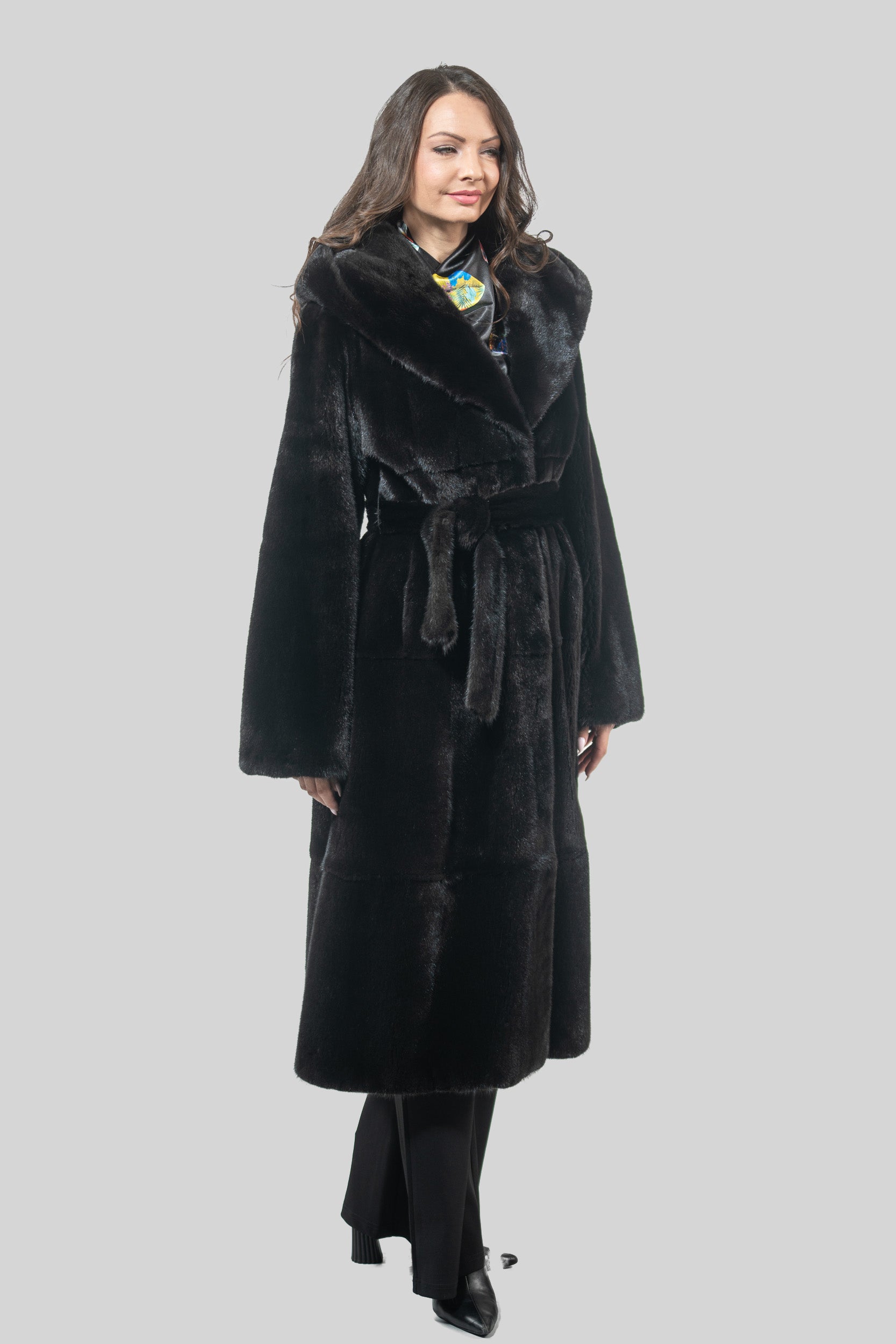 Blackgalama Mink Coat With Attached Hood S/S13C978H