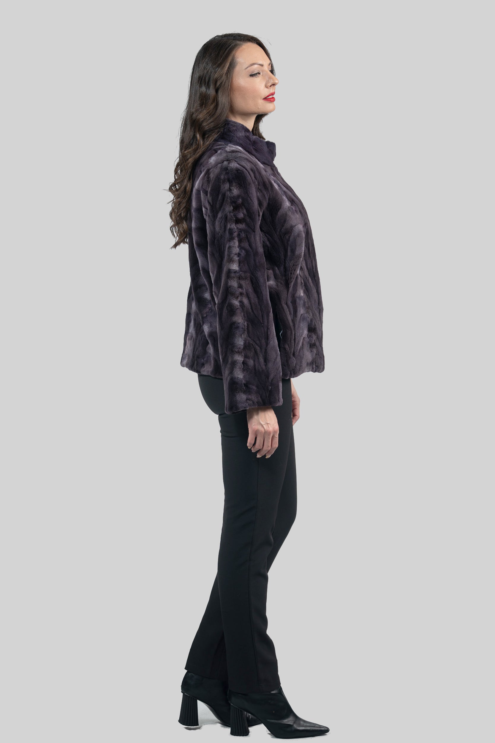 Purple Mink Pieced Jacket 13C528