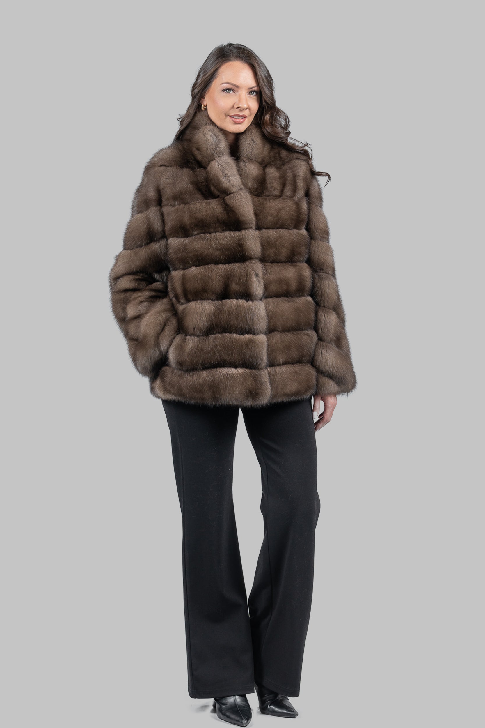 Platino Sable Jacket with Smoking Collar P/K13C528G8003