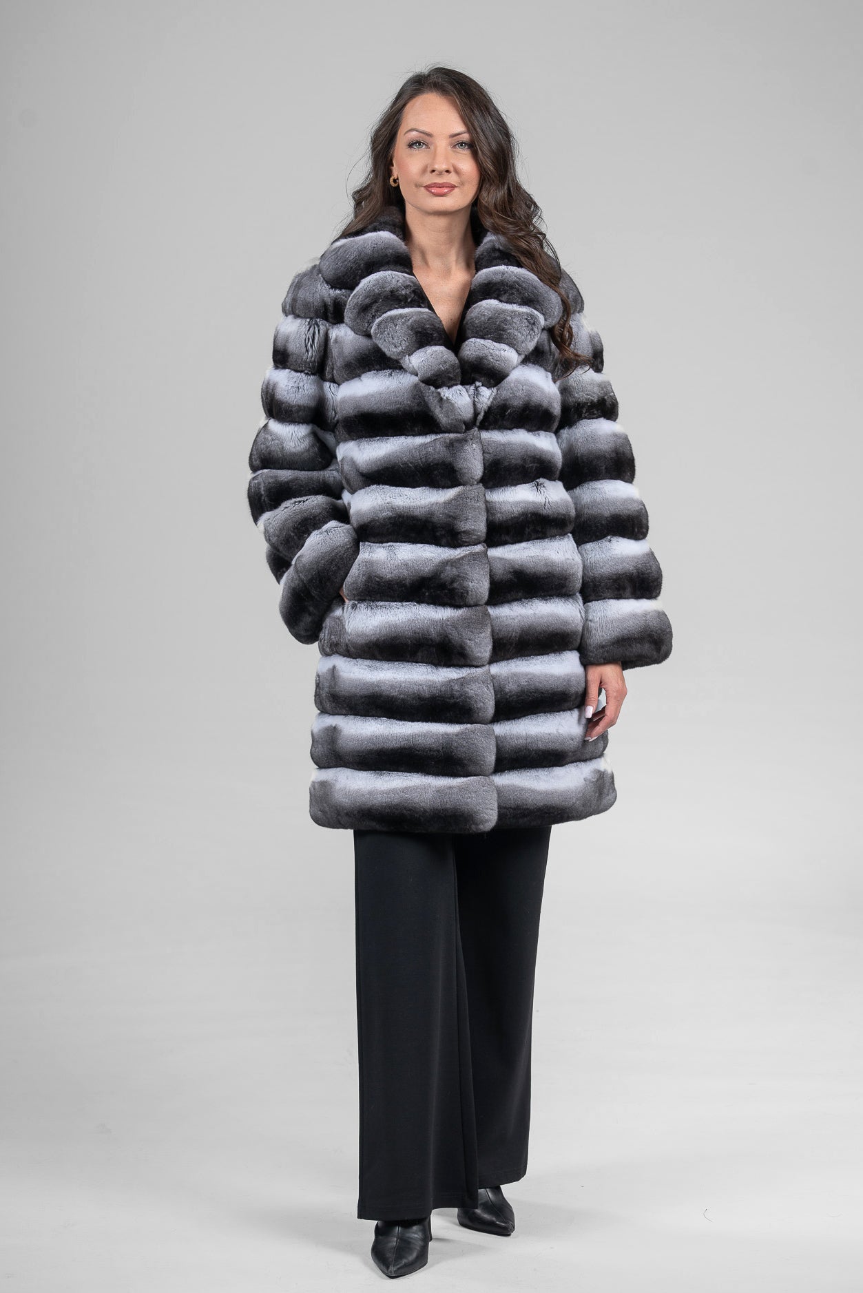 Chinchilla Half Coat with Notch Collar P/K13c530s20