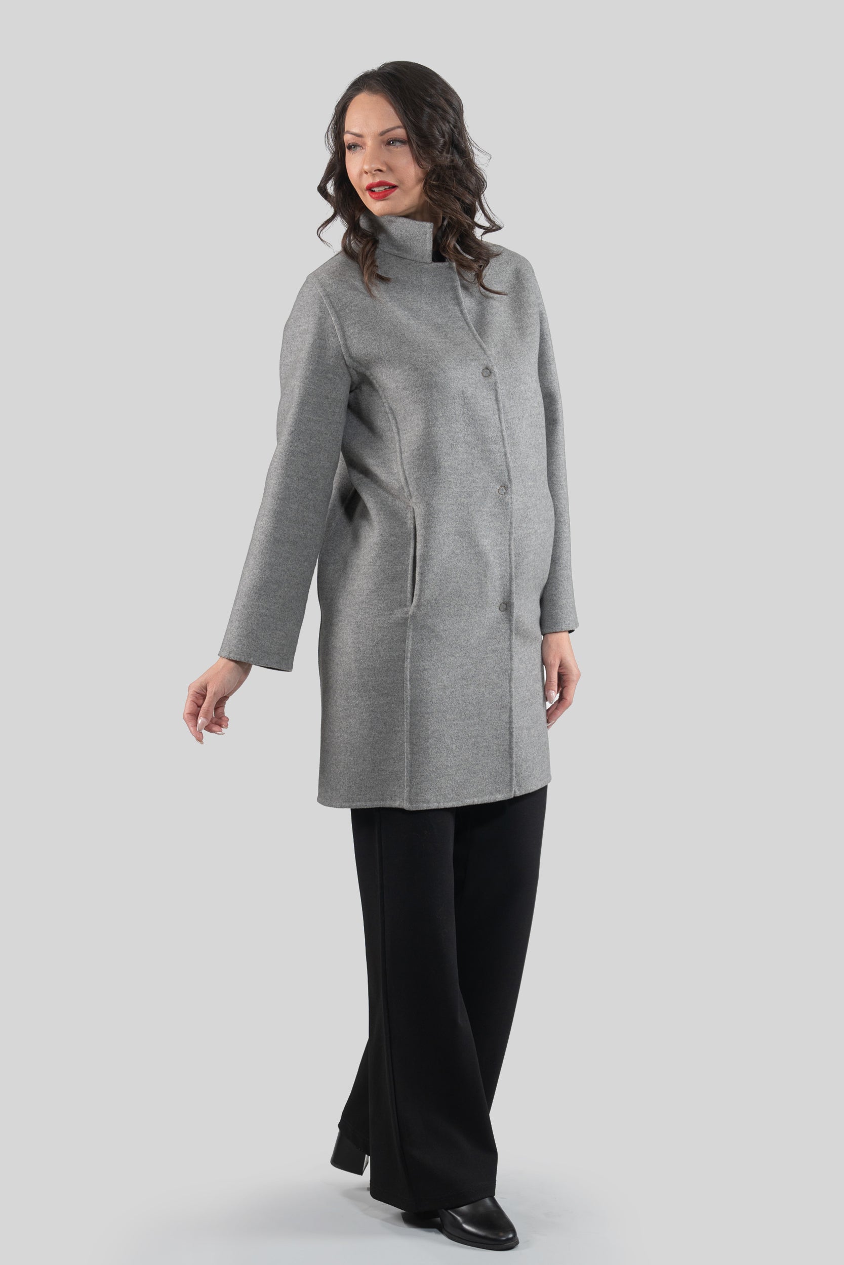 Grey Cashmere Half Coat 17C8003