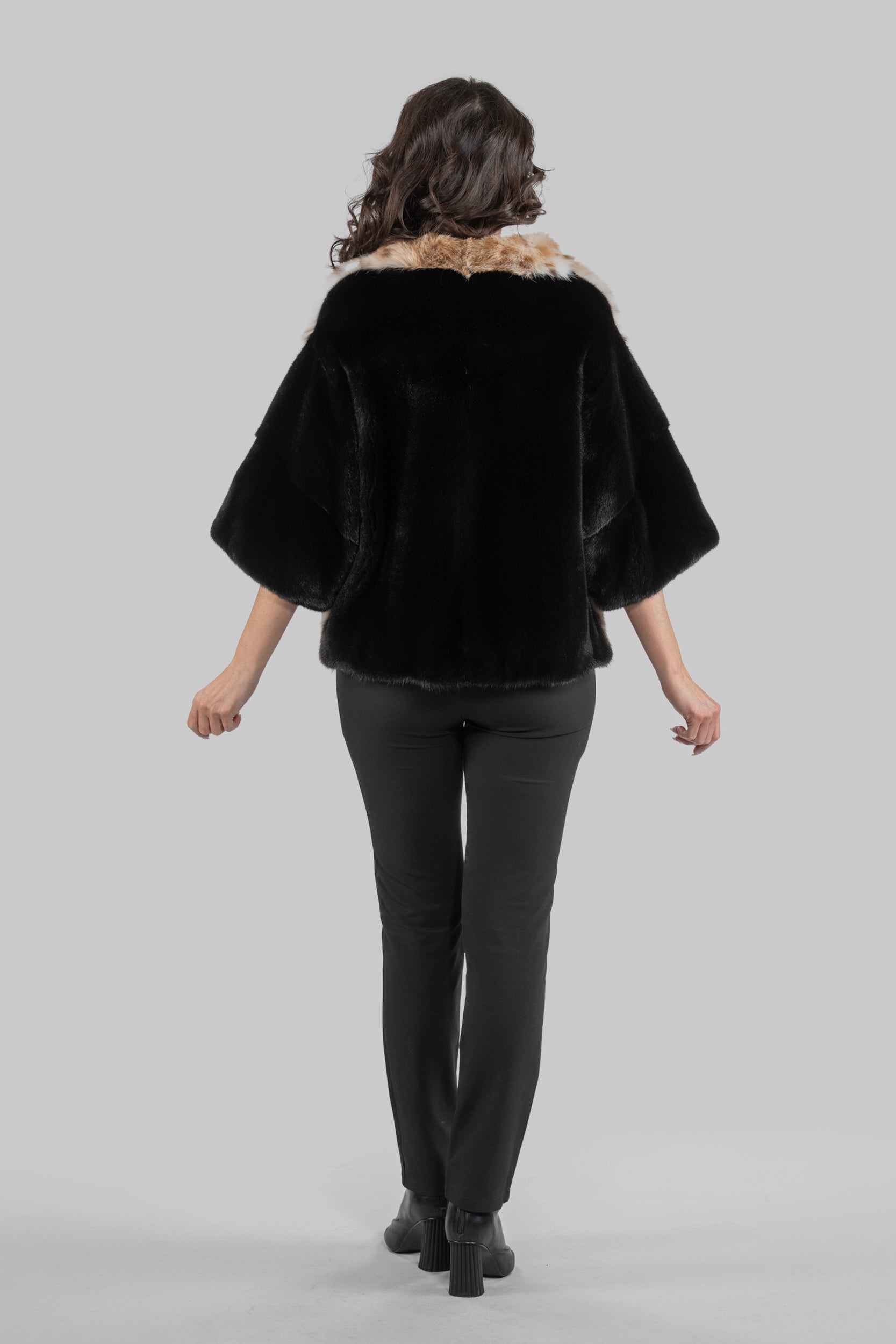 Bobcat Jacket with Mink Trim L/O13C139