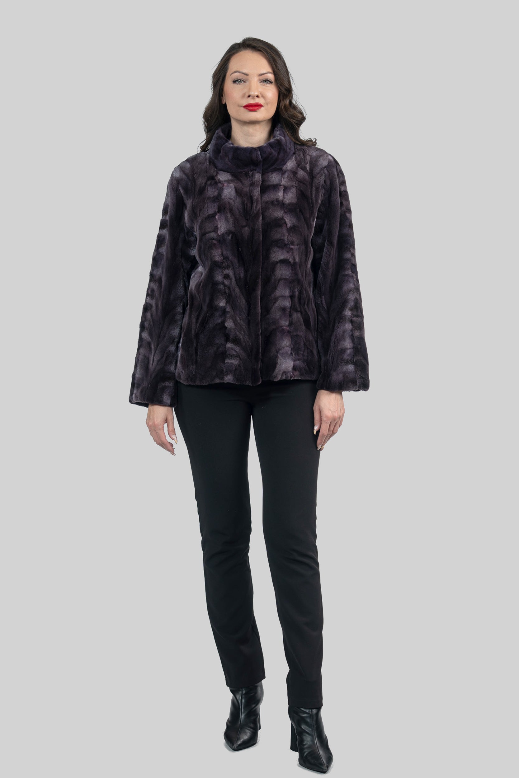 Purple Mink Pieced Jacket 13C528