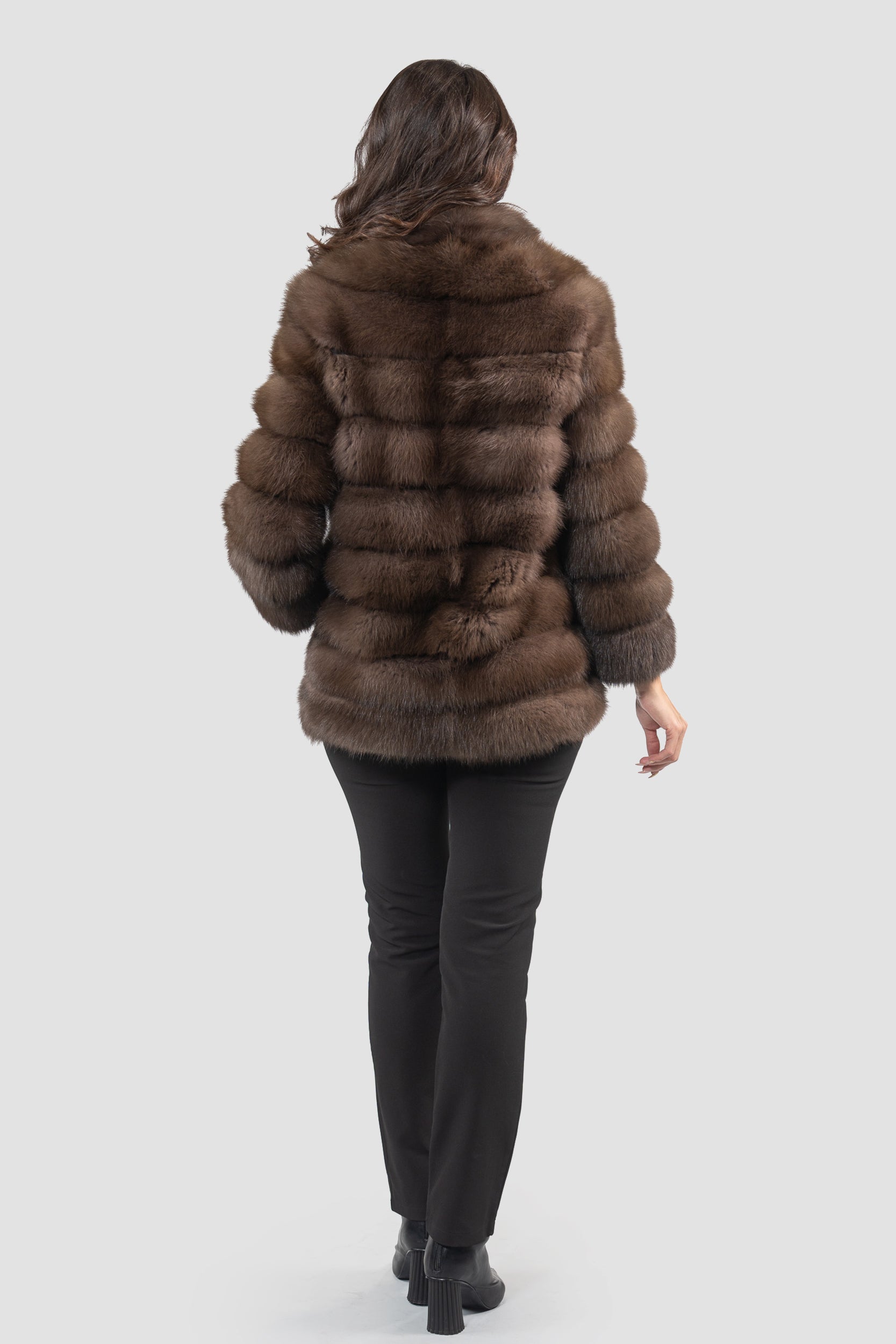 Dark Baumarten Half Coat with Stand Collar 13C530