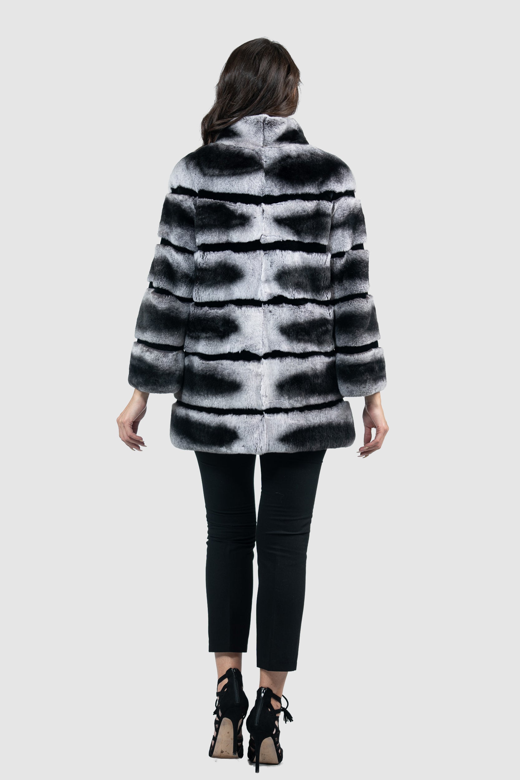 Rex Rabbit Half Coat with Stand Collar 13C530