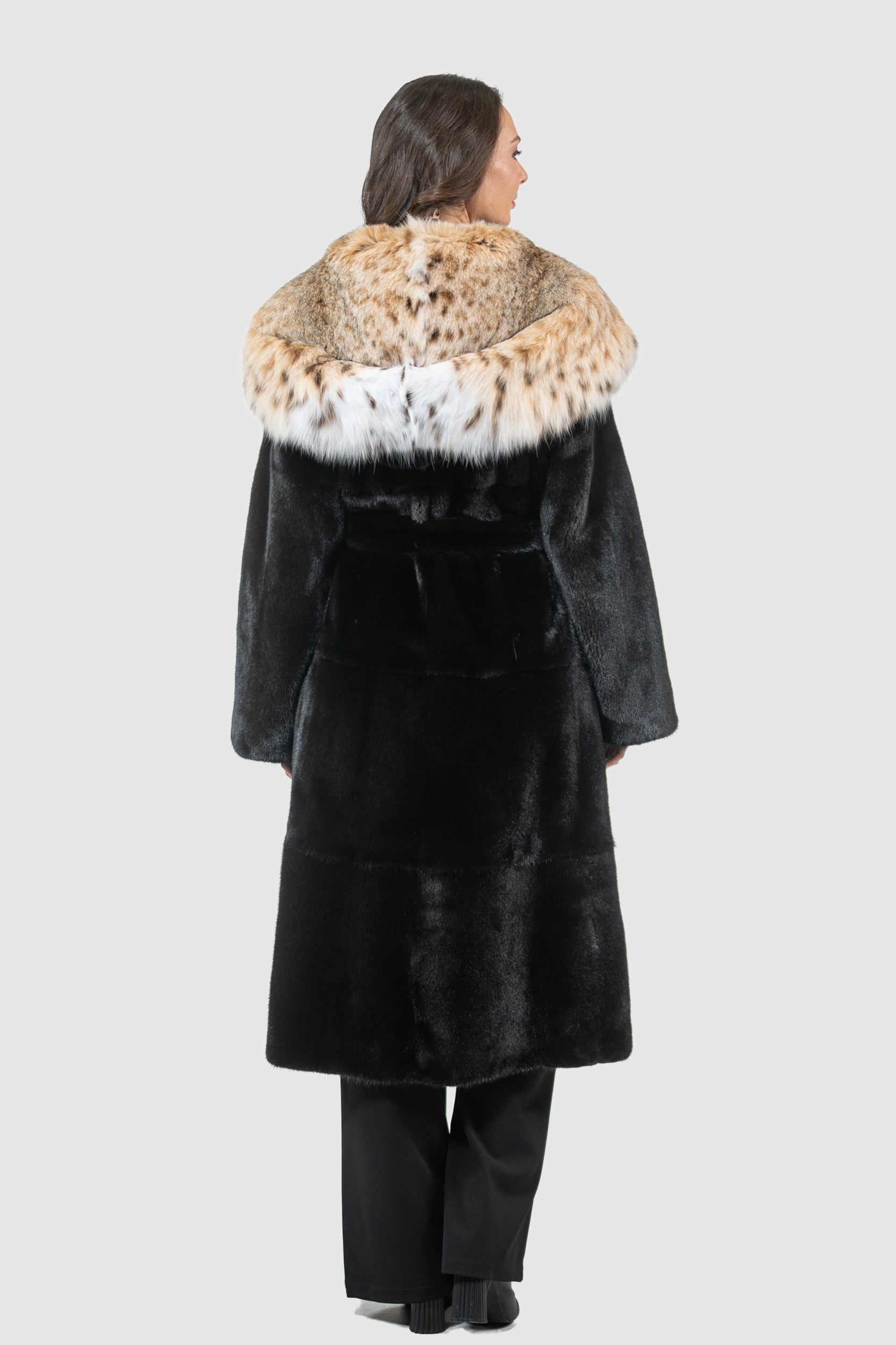 Blackglama Mink Coat with Bobcat Hood S/S13C978