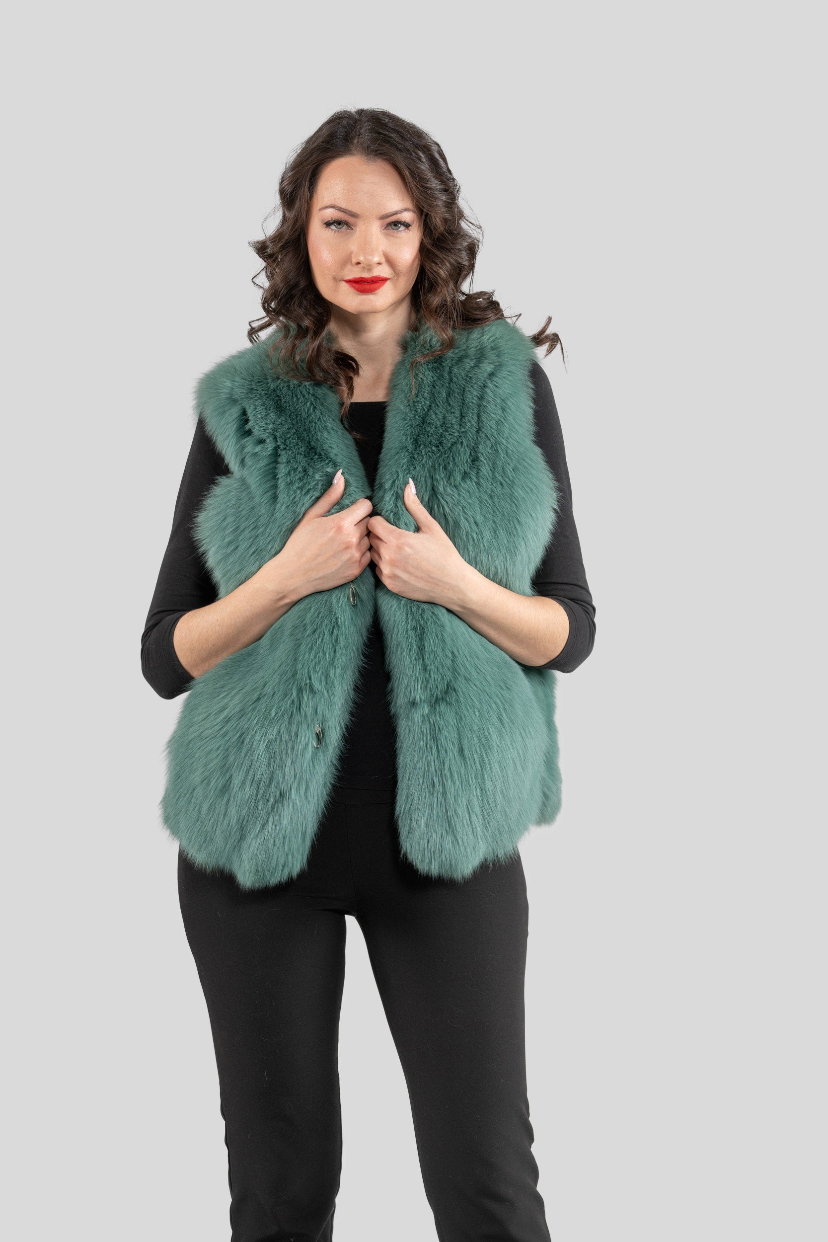 Green Fox Fur Vest ML170