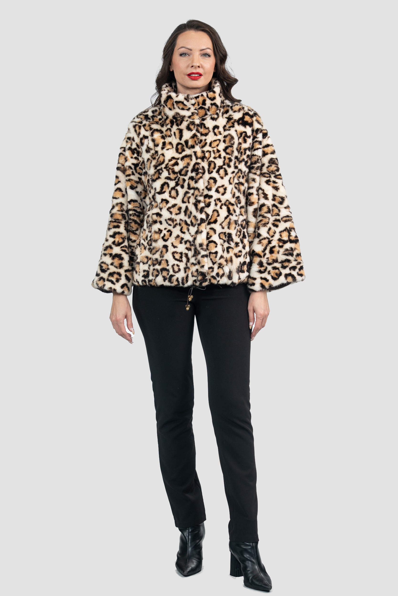 Leopard Mink Pieced Jacket 13C138