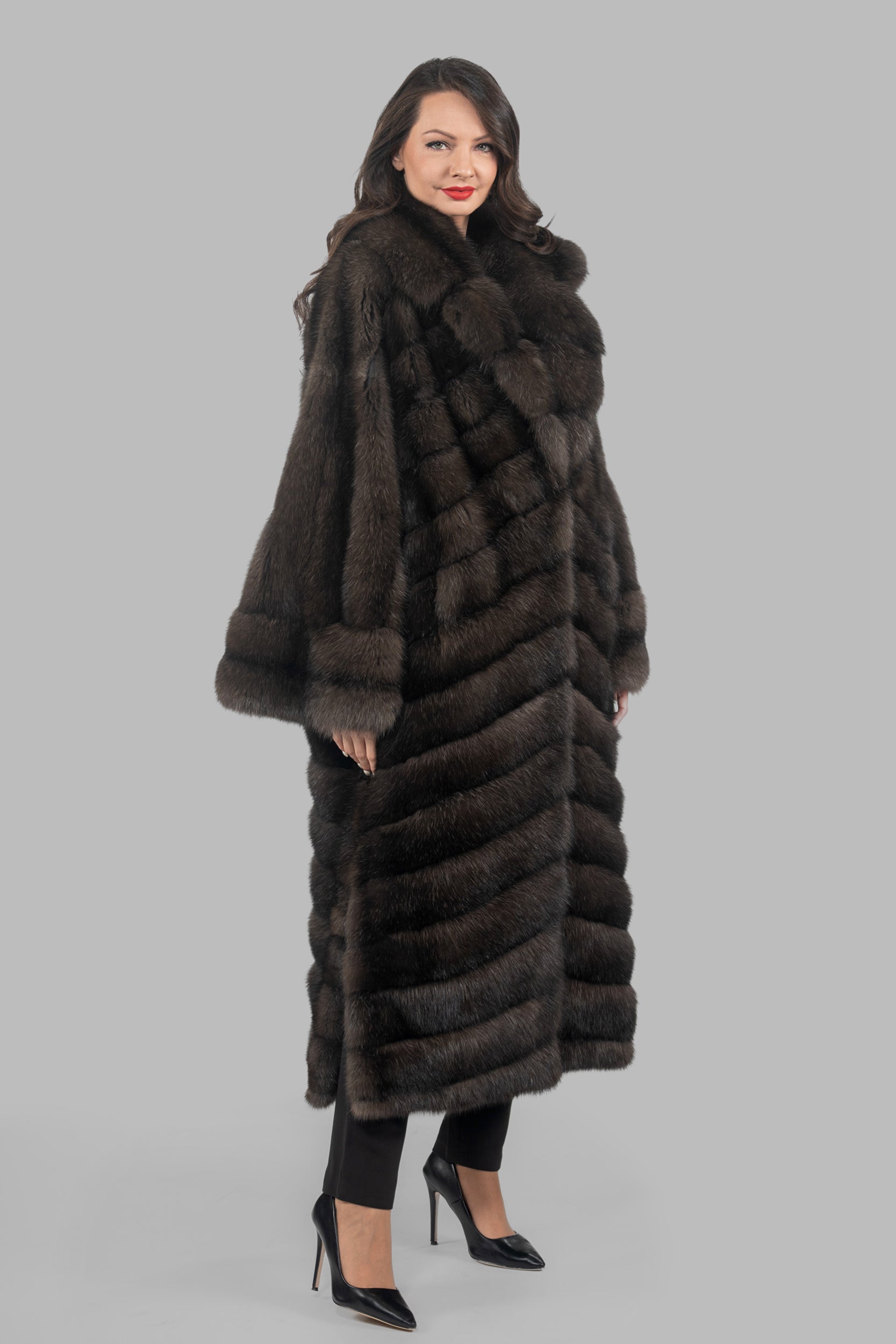Dark Russian Sable Coat with Let Out Sleeves A/KI1793