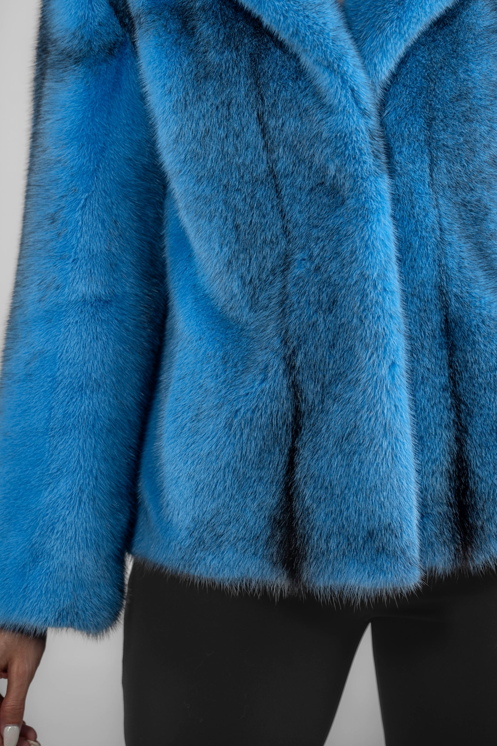 Blue Sky Cross Mink Jacket with Notch Collar L/O13C528S20