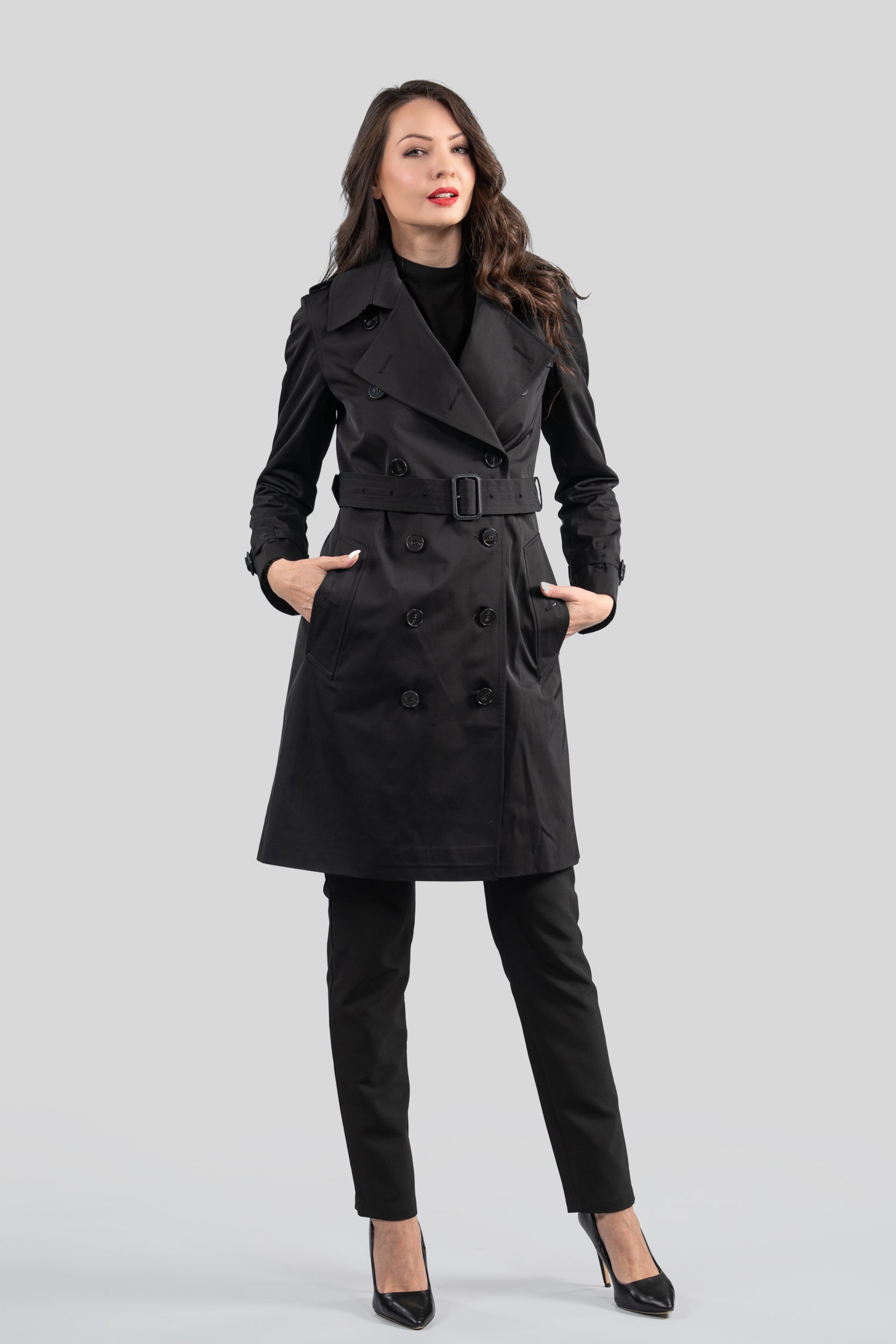 Black Trench Coat 23C093