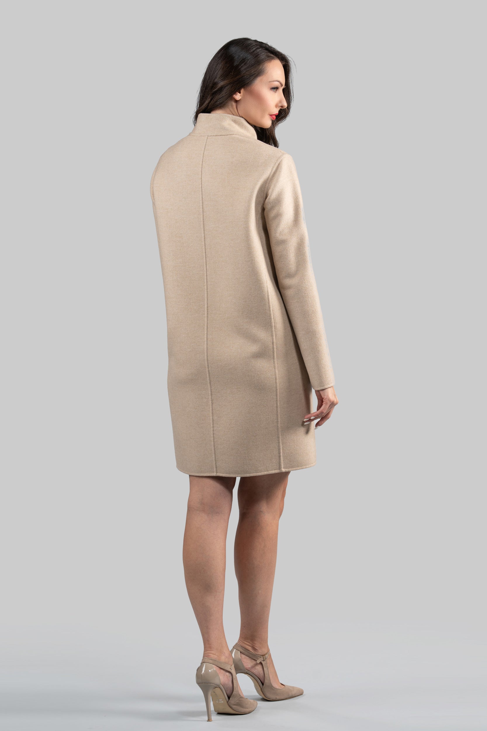 Ecru Cashmere Half Coat 17C8003